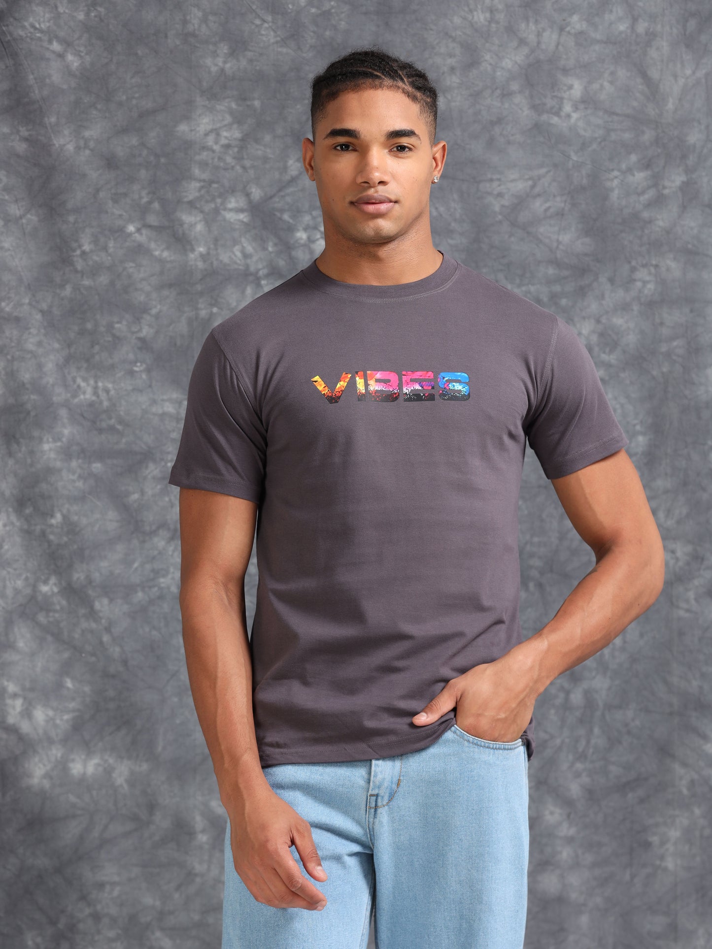 Grey Vibe Printed Tee
