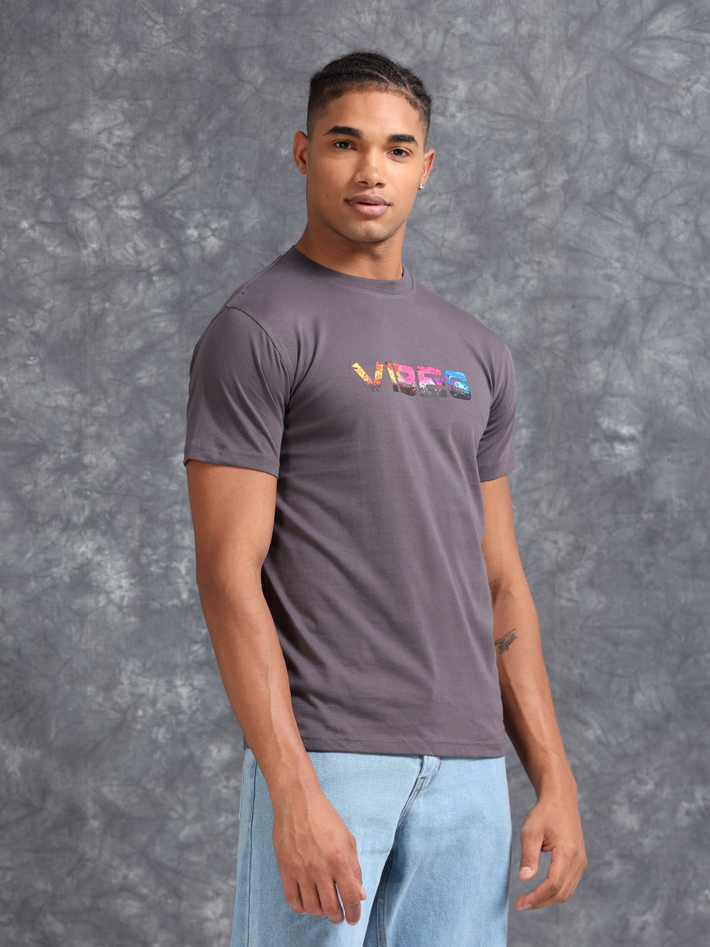 Grey Vibe Printed Tee