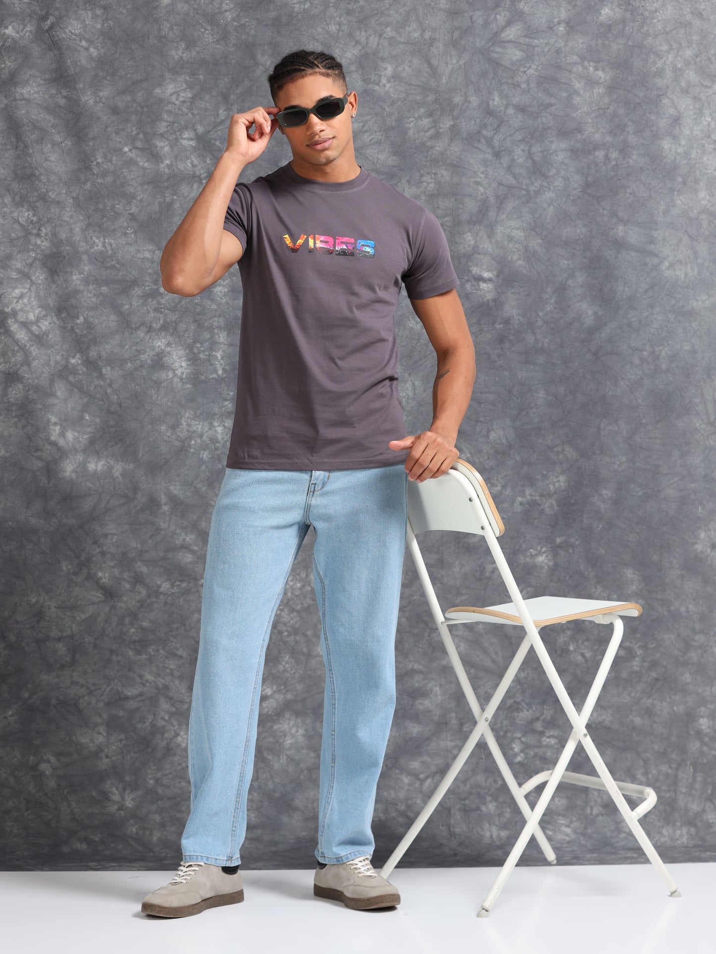 Grey Vibe Printed Tee