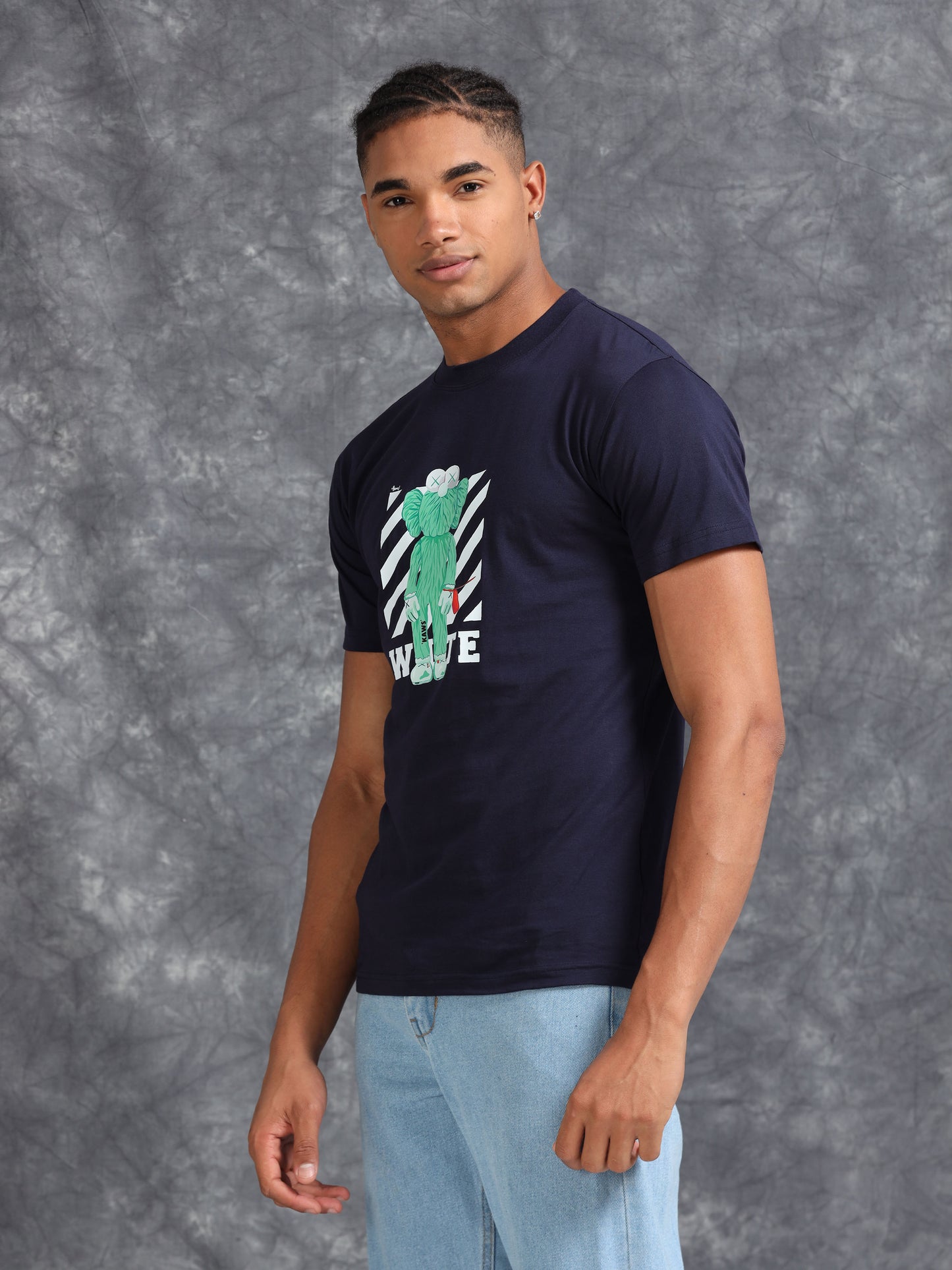 Blue White Printed Tee