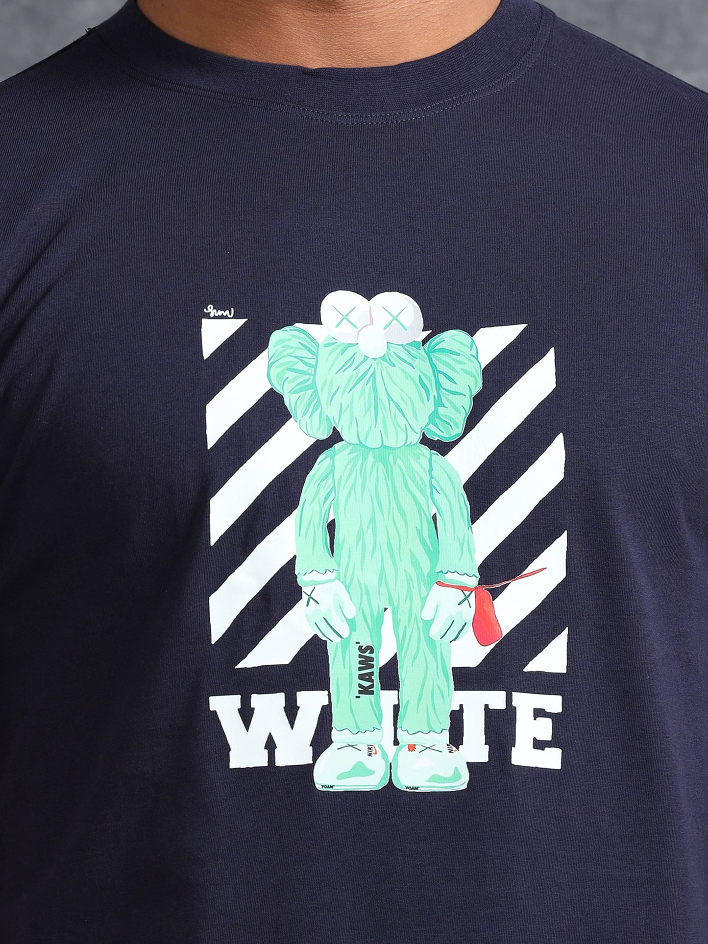Blue White Printed Tee