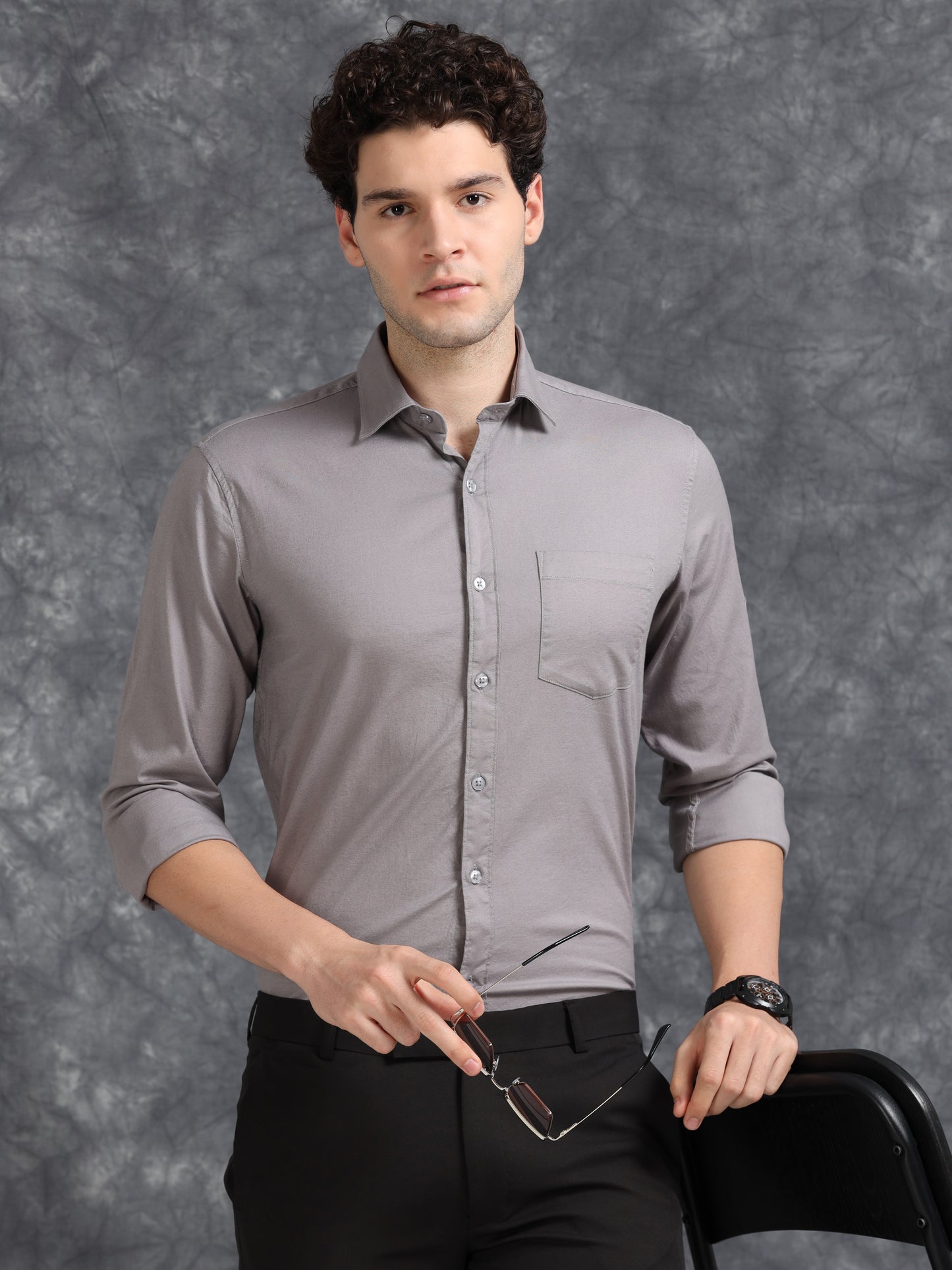 Grey Oxford Shirt