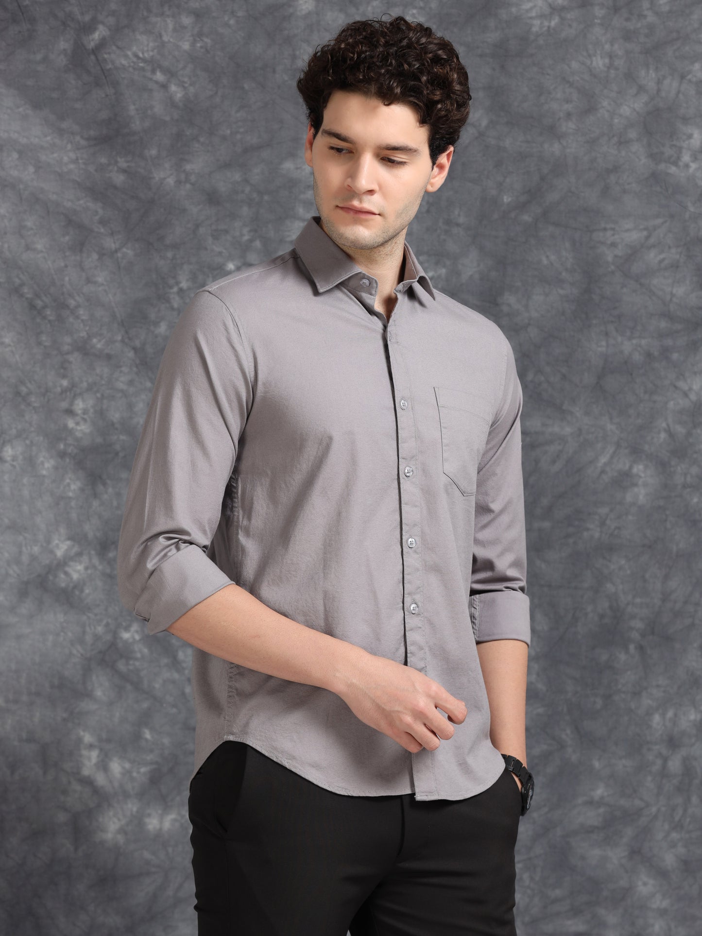 Grey Oxford Shirt