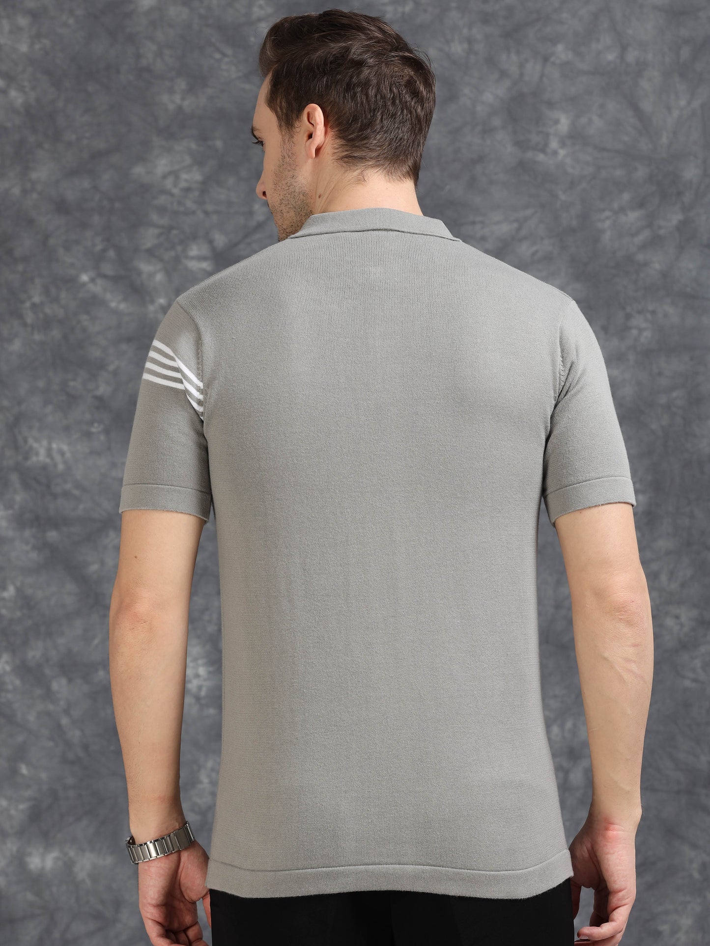 Grey Lines Design Polo T-Shirt