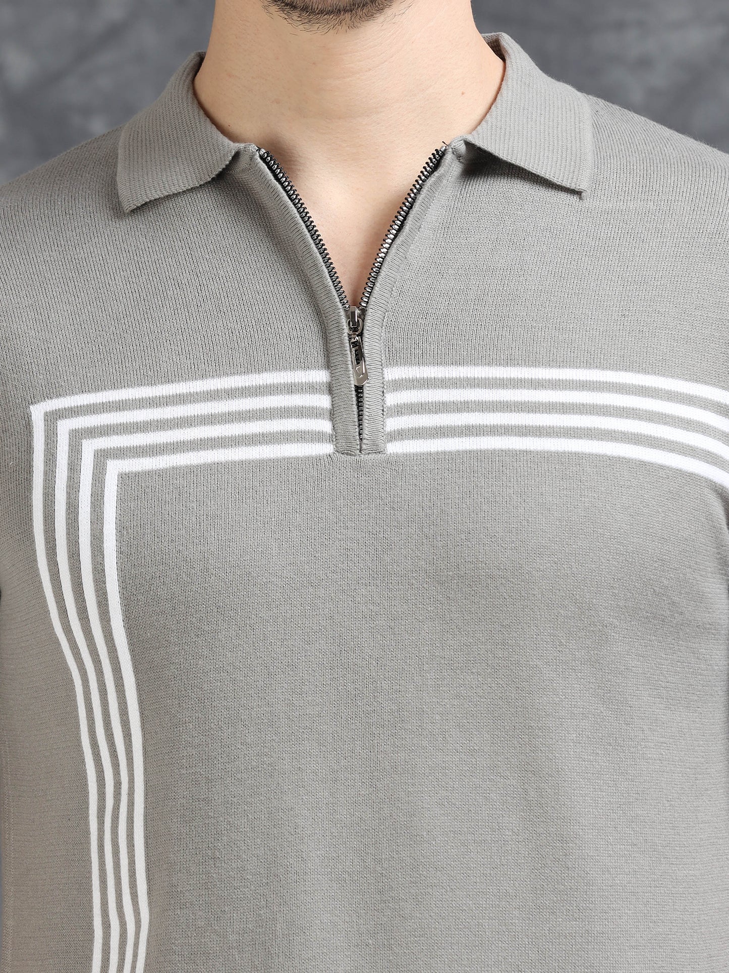 Grey Lines Design Polo T-Shirt