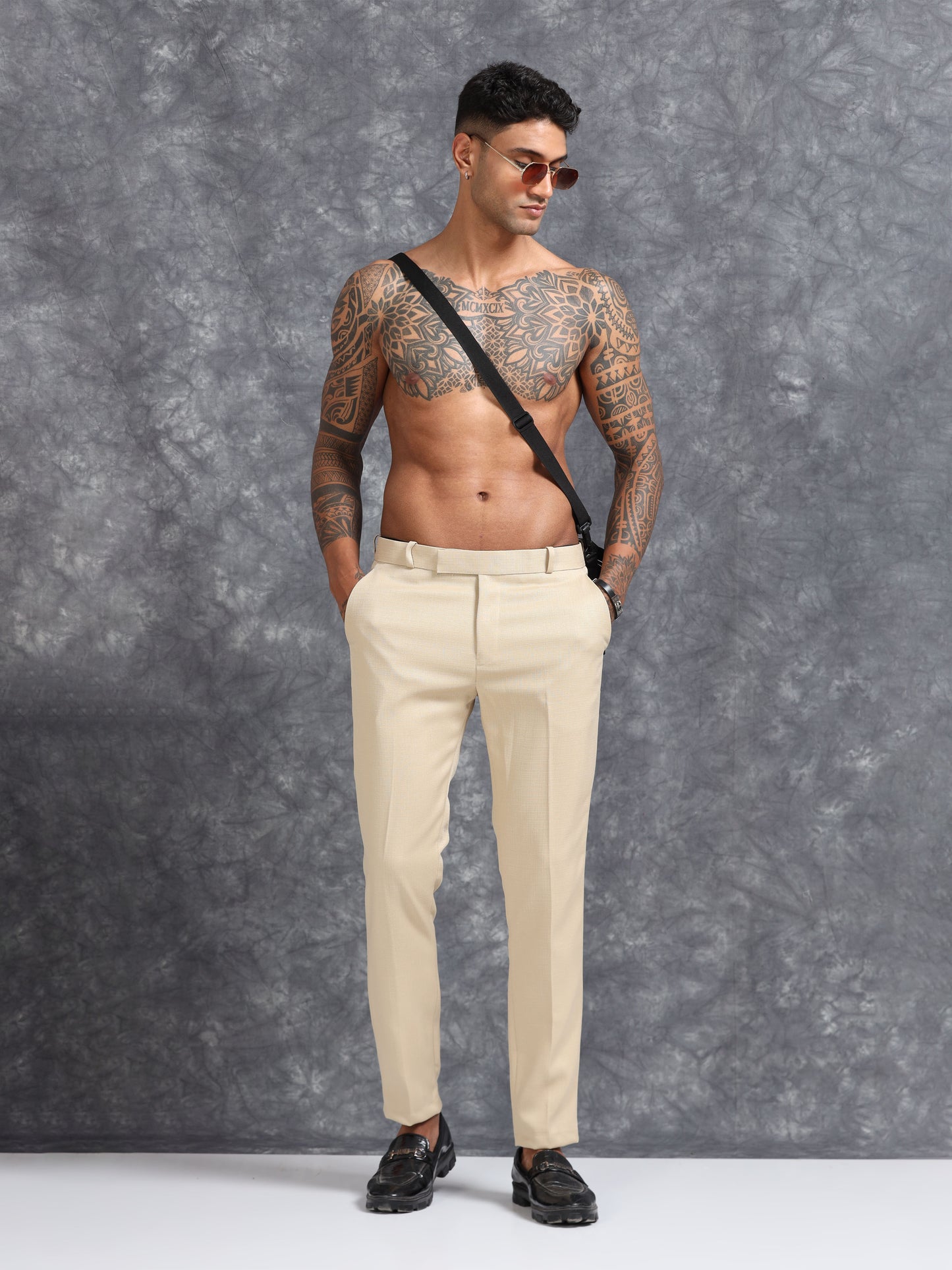 Beige Linen Trouser