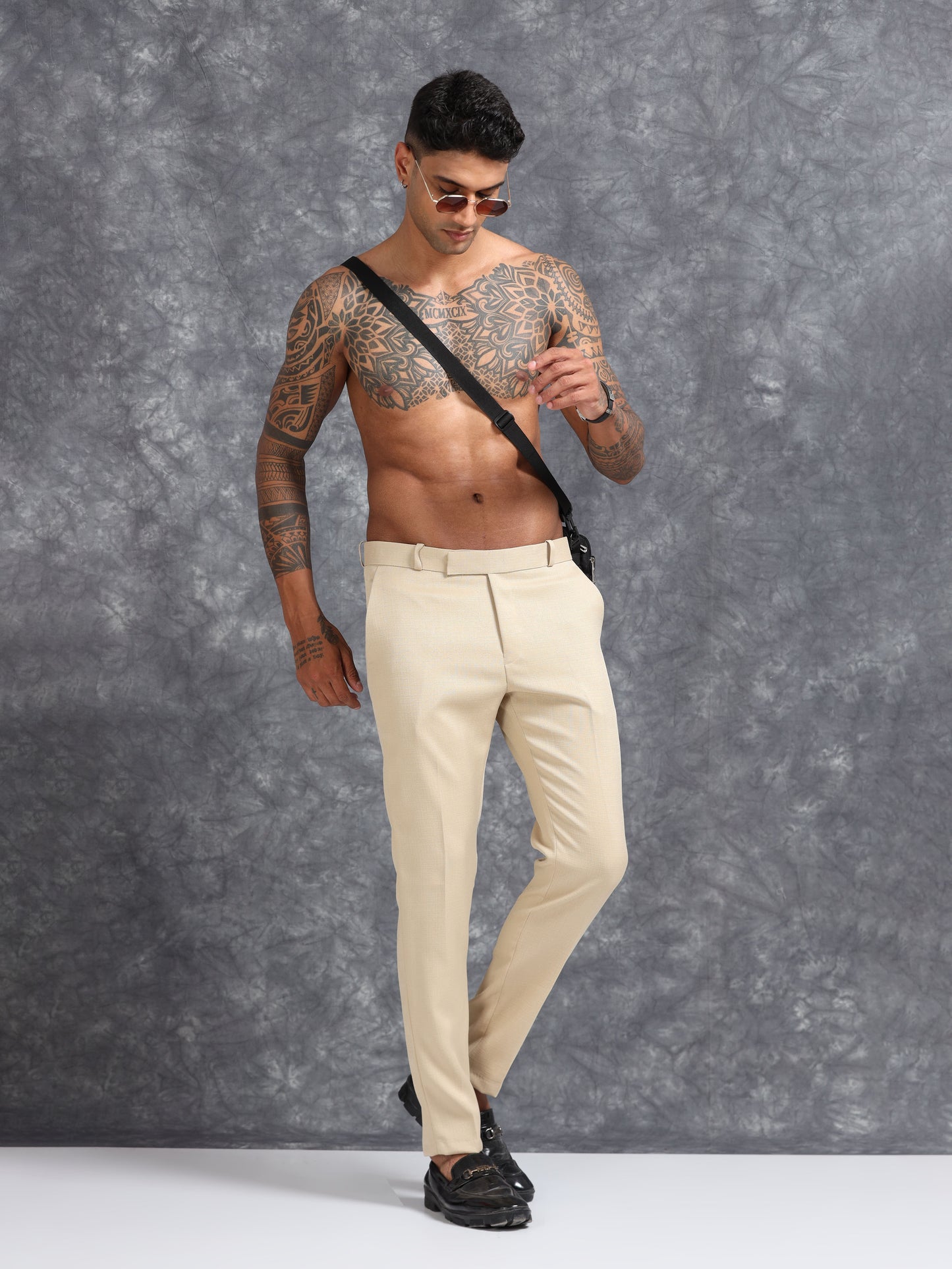 Beige Linen Trouser