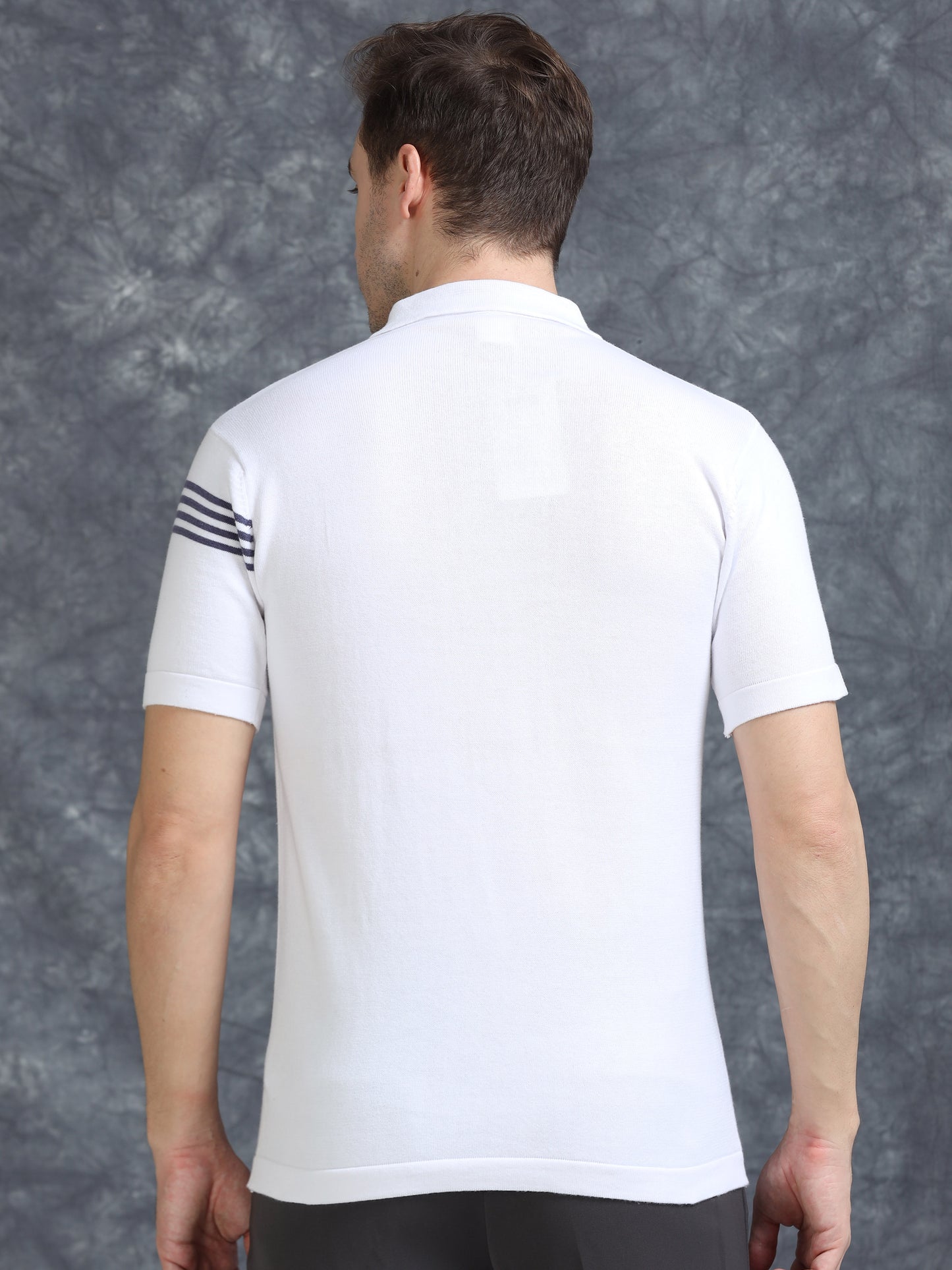 White Lines Design Polo T-Shirt