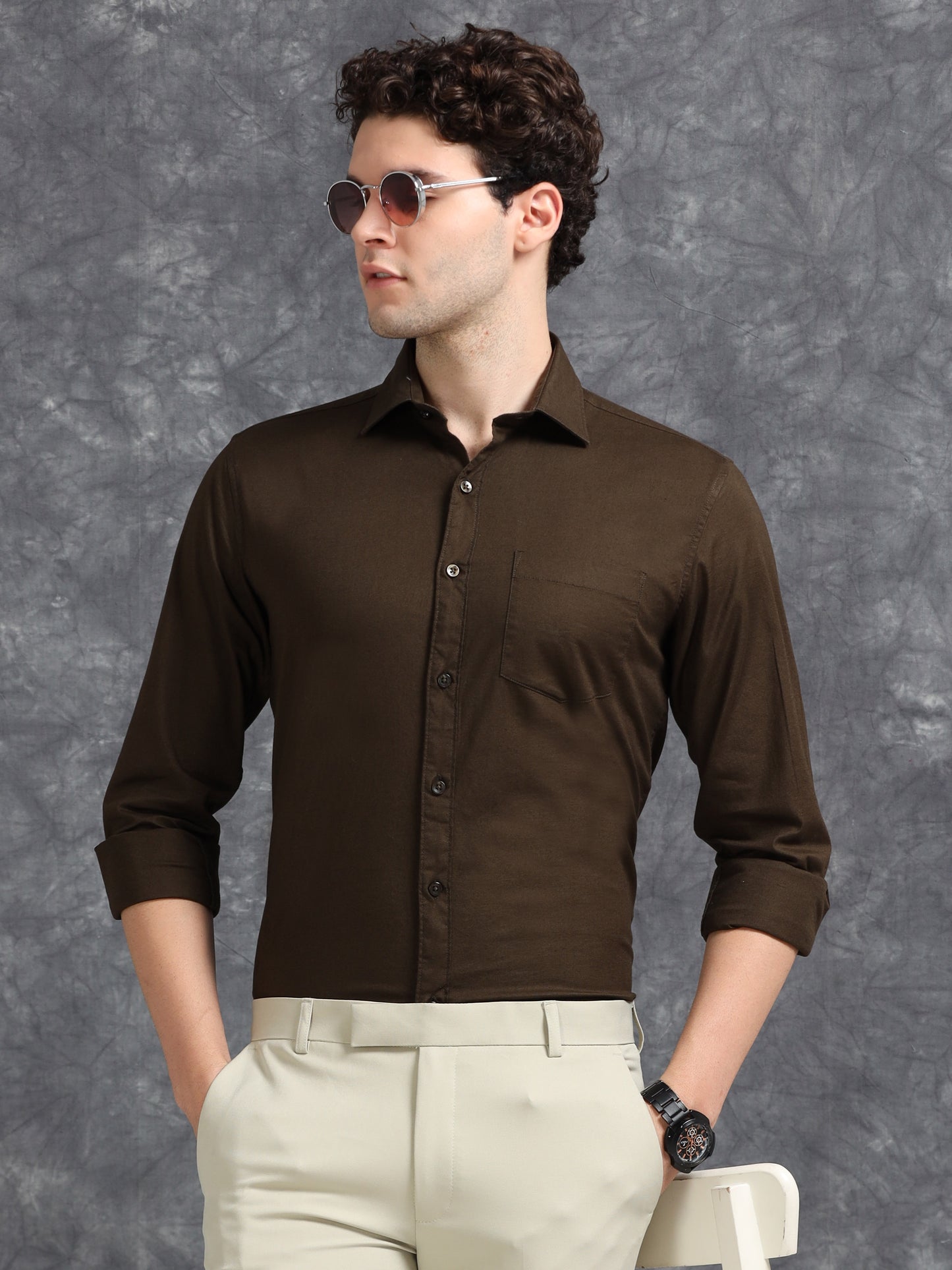 Chocolate Brown Oxford Shirt