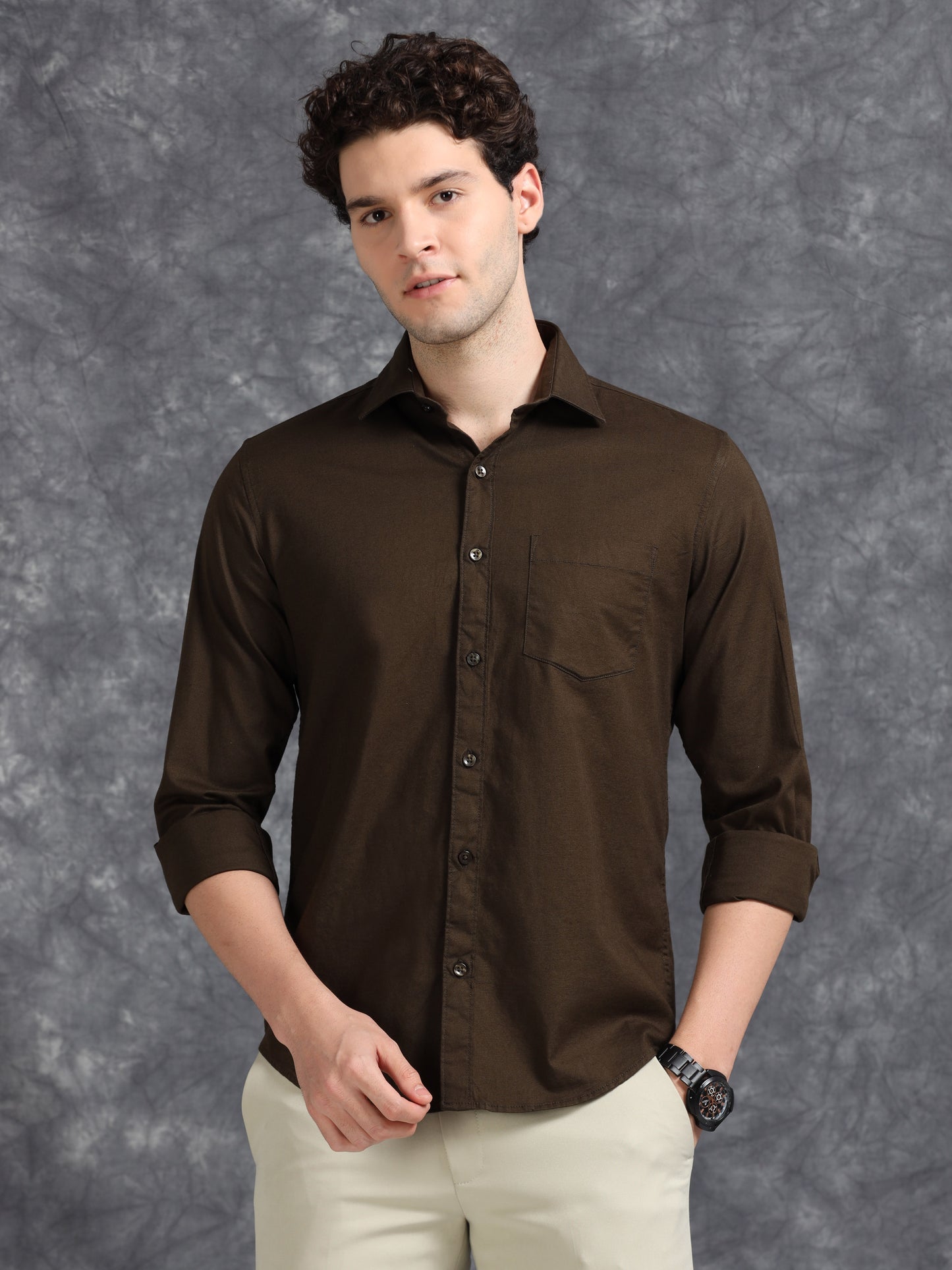 Chocolate Brown Oxford Shirt