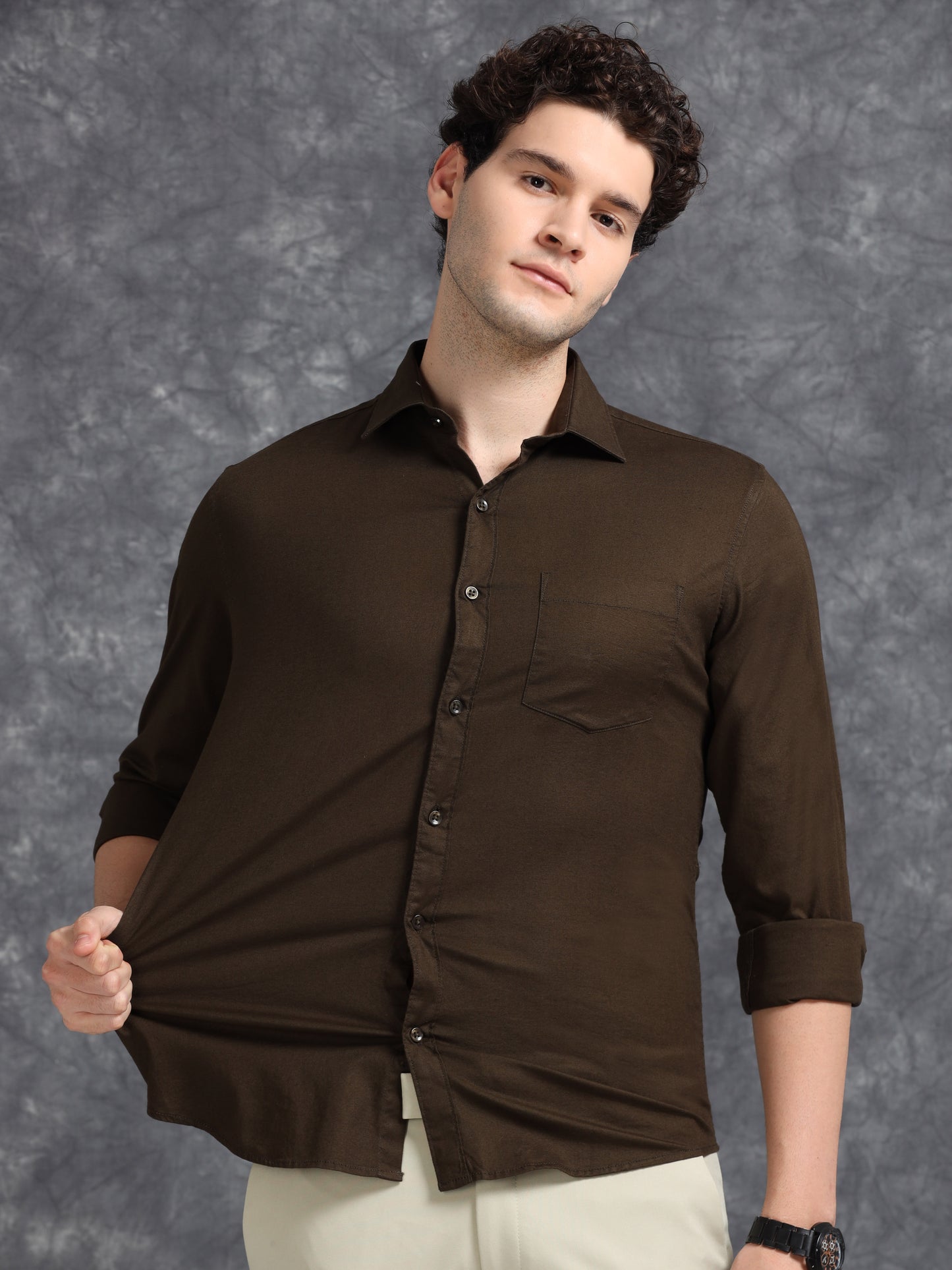 Chocolate Brown Oxford Shirt