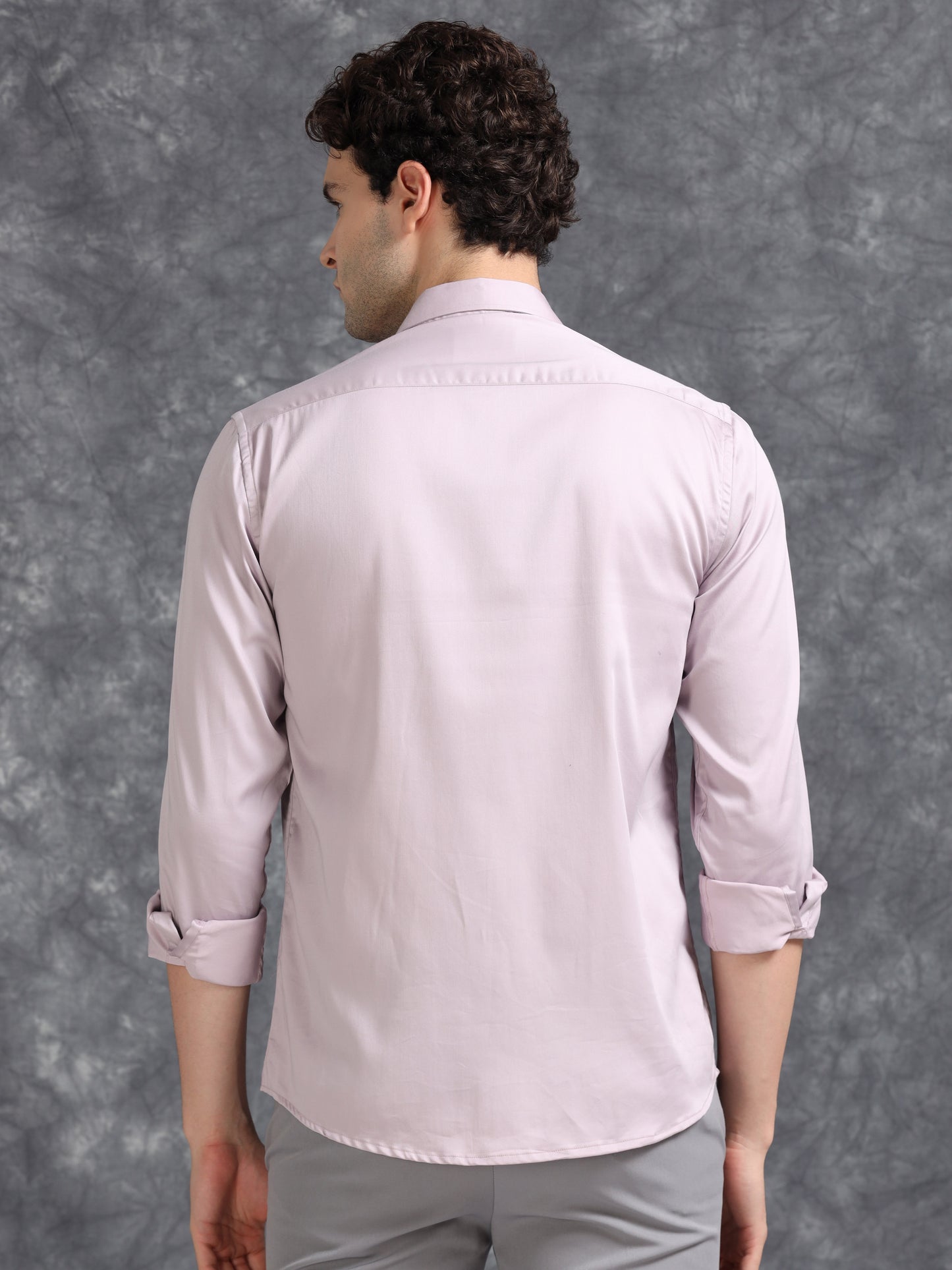 Lavender  60's Satin lycra Shirt