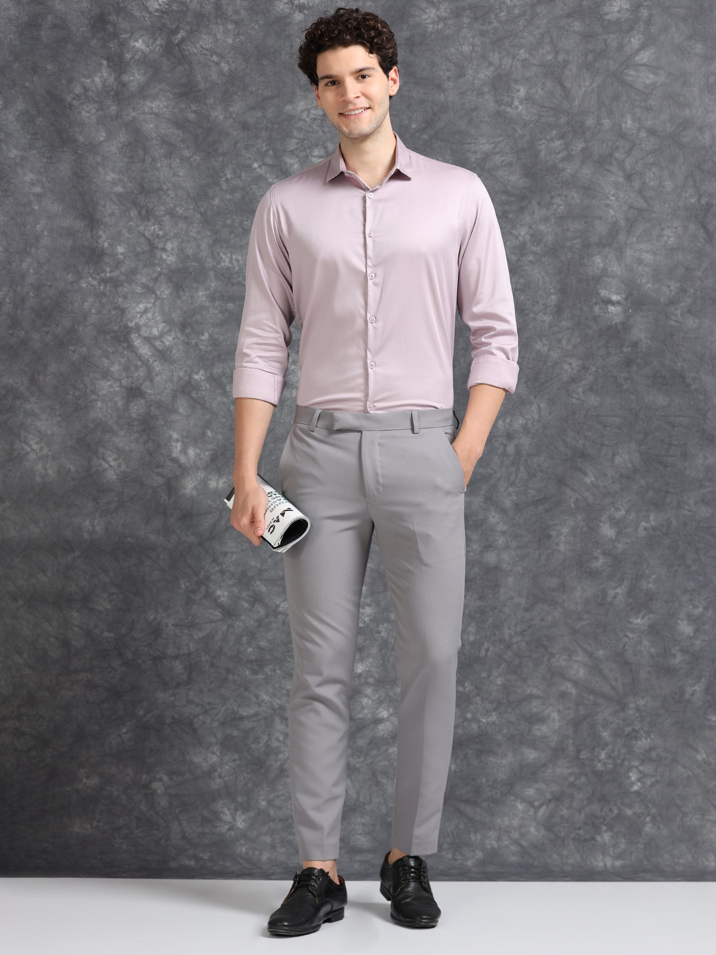 Lavender  60's Satin lycra Shirt