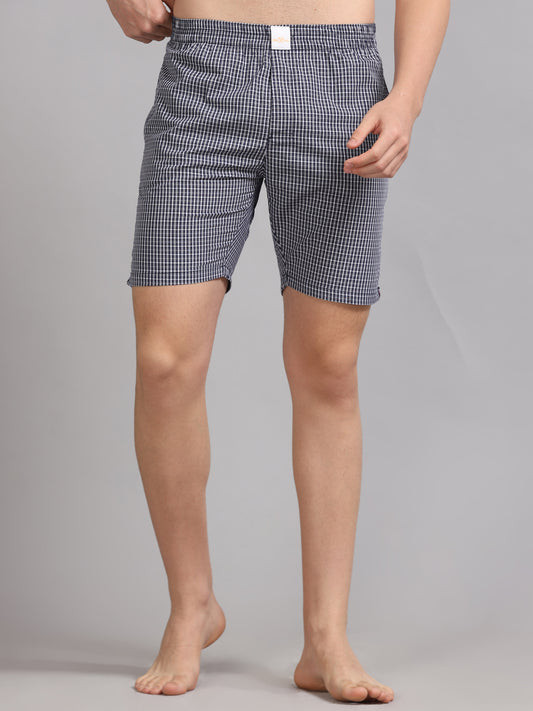 Grey Micro Checks Boxer