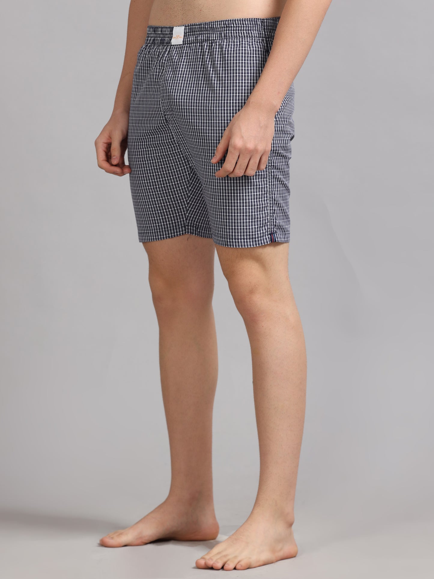 Grey Micro Checks Boxer