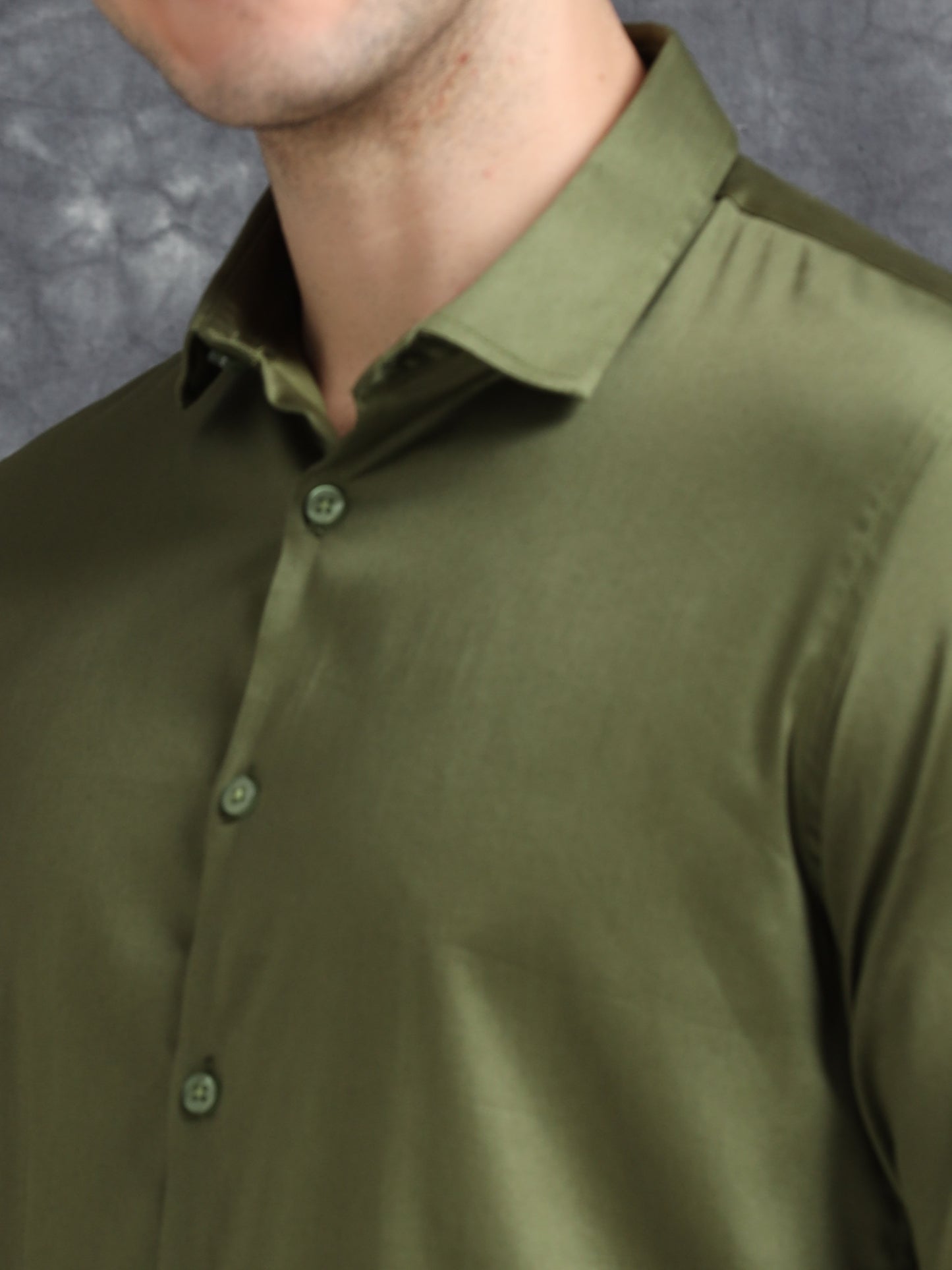 Green 60's Satin lycra Shirt