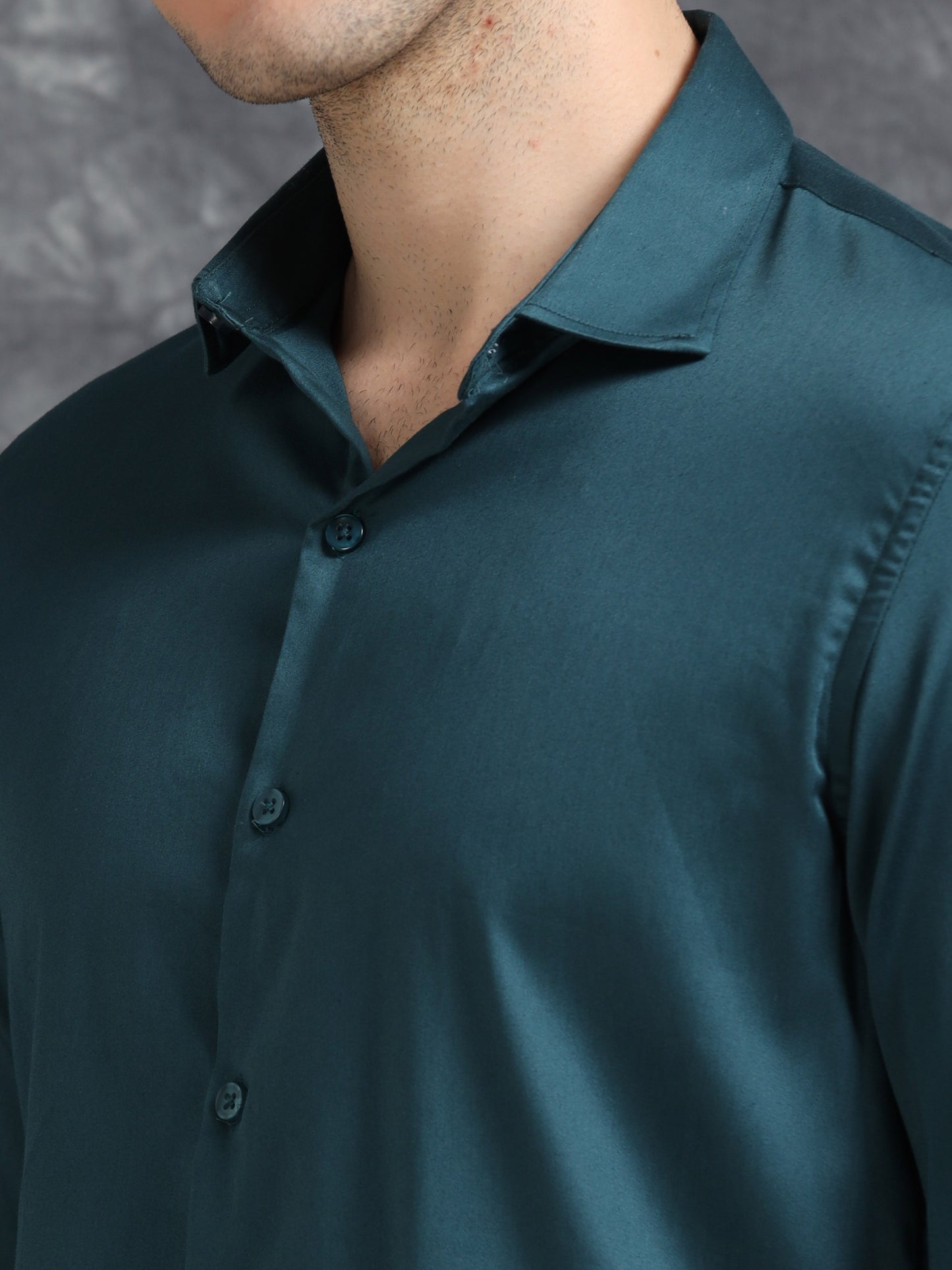 Blue 60's Satin lycra Shirt