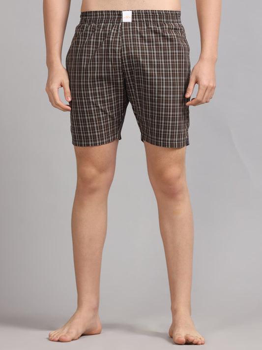 Dark Brown Checks Boxer