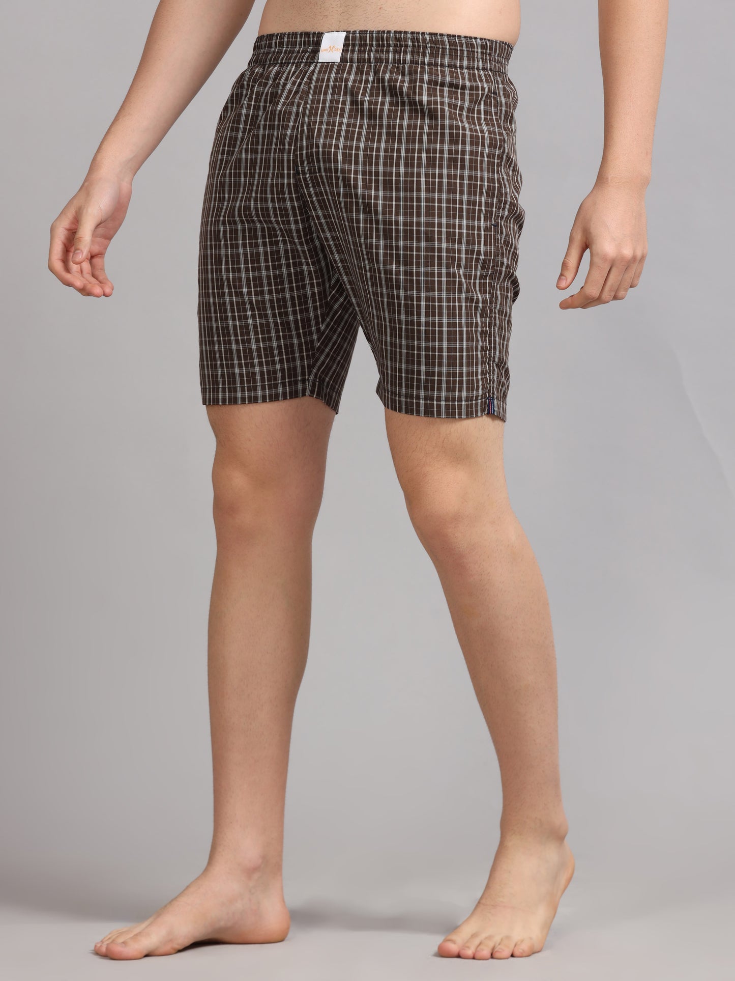 Dark Brown Checks Boxer