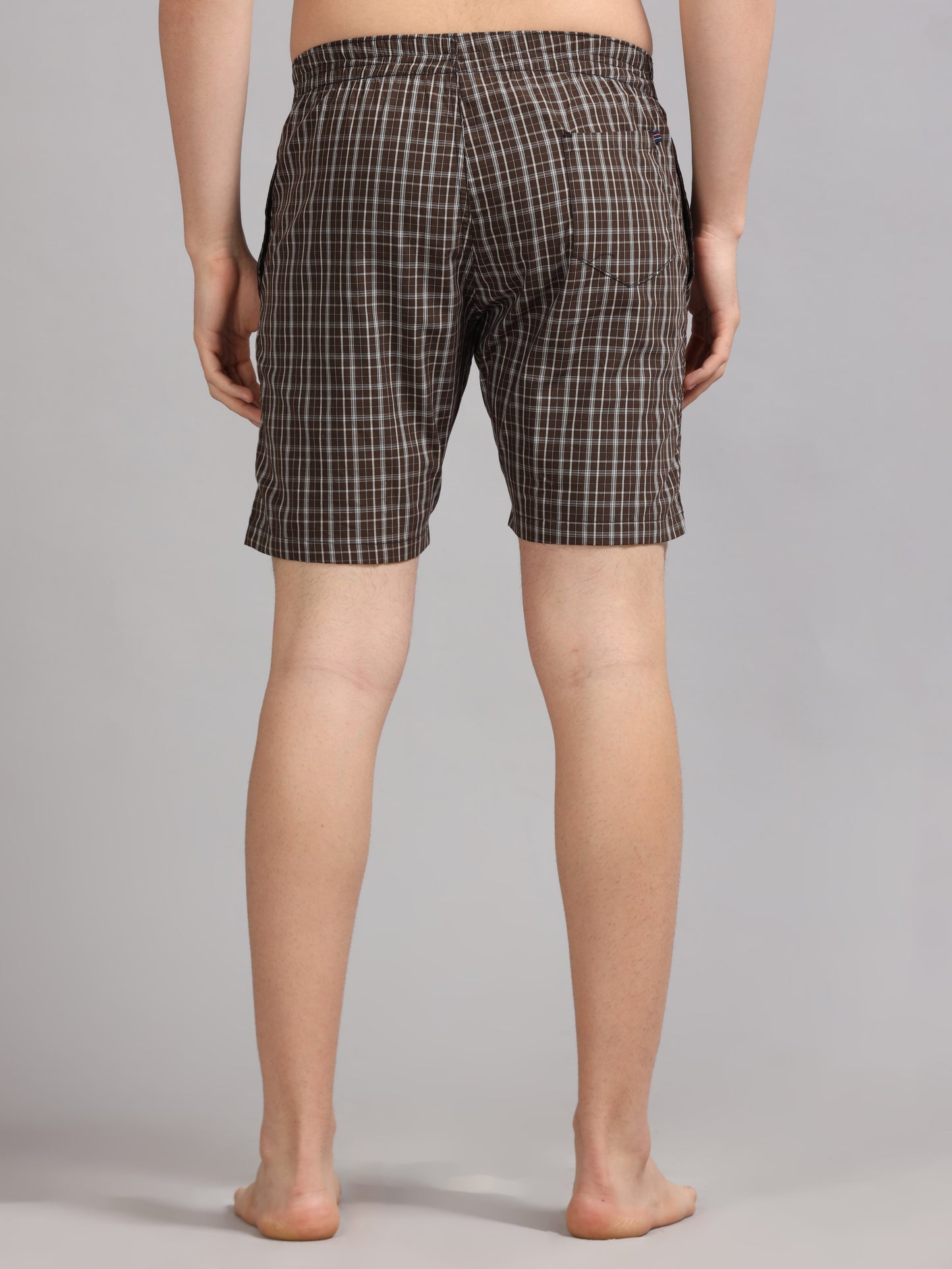 Dark Brown Checks Boxer