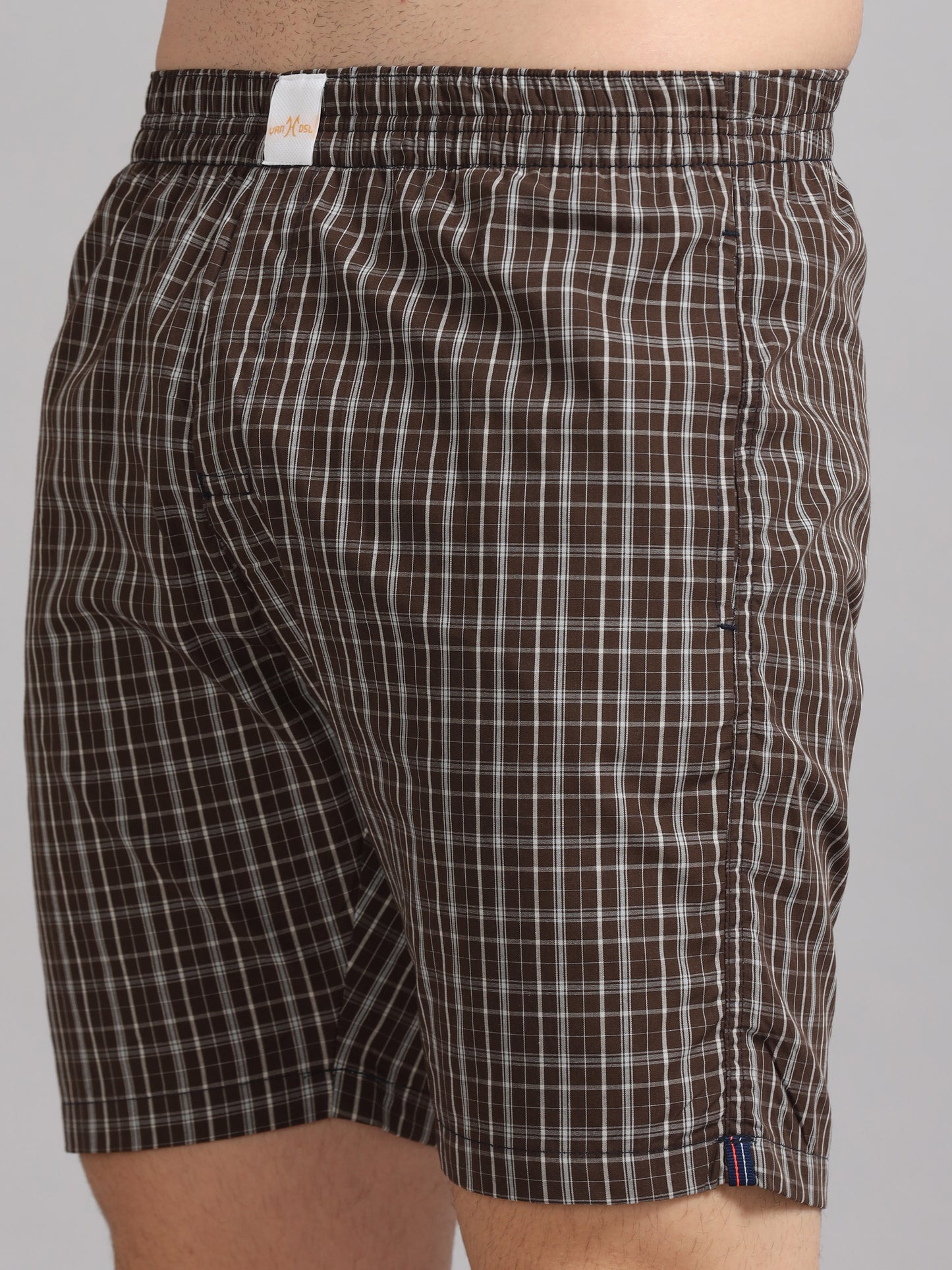 Dark Brown Checks Boxer