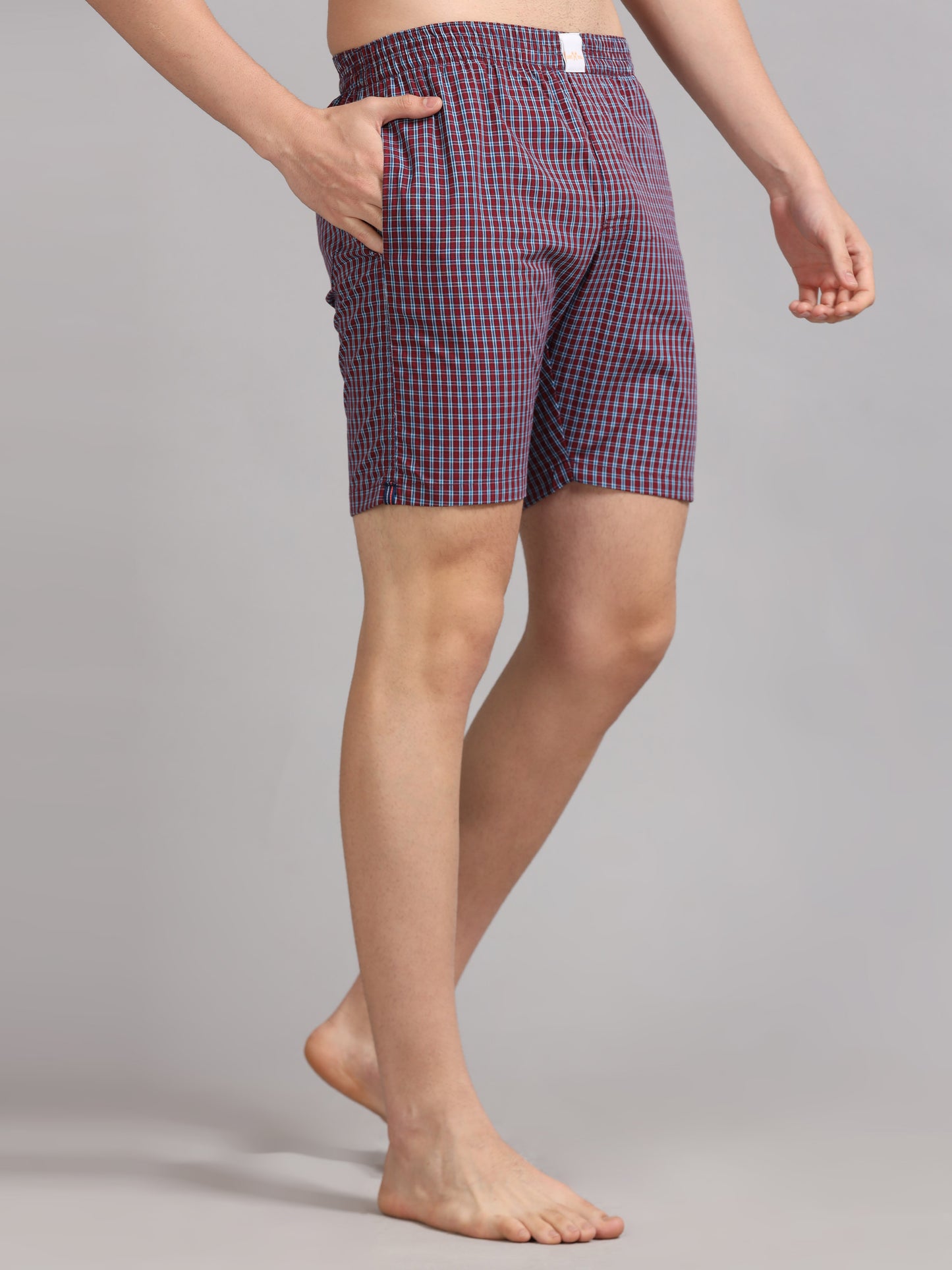 Red Micro Checks Boxer