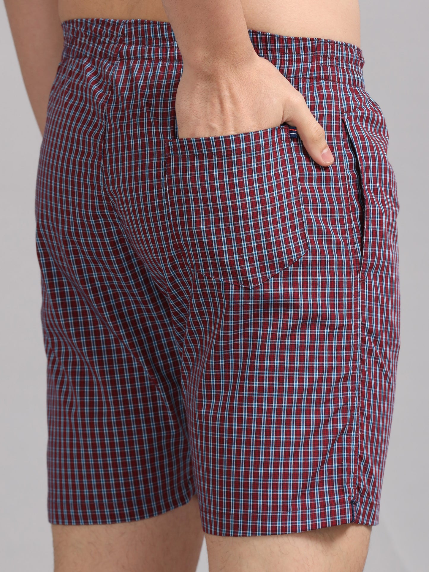 Red Micro Checks Boxer