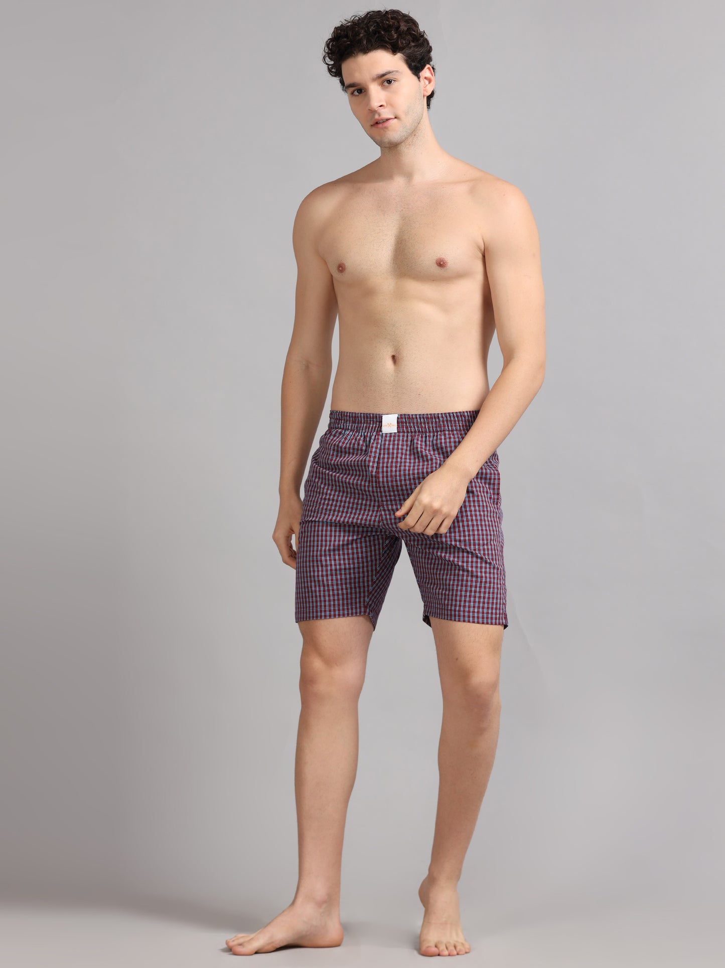 Red Micro Checks Boxer