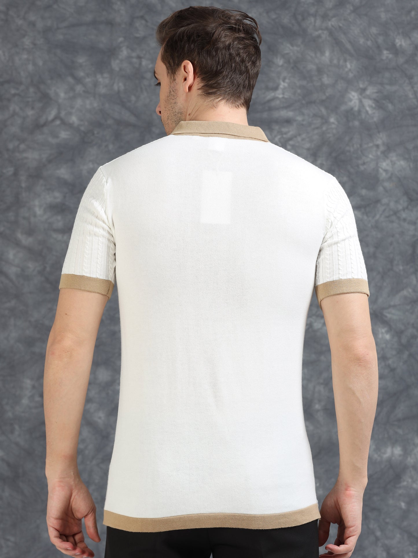 Contrast Color Polo T-Shirt - White