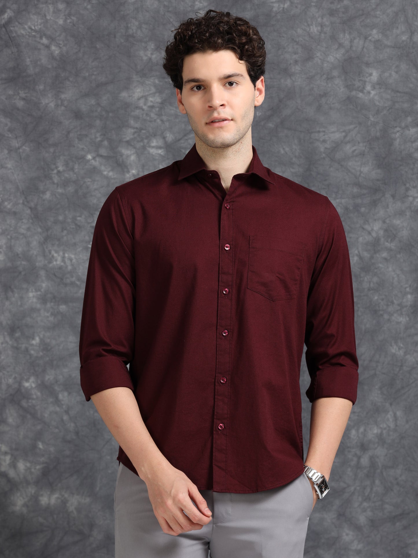 Maroon Oxford Shirt