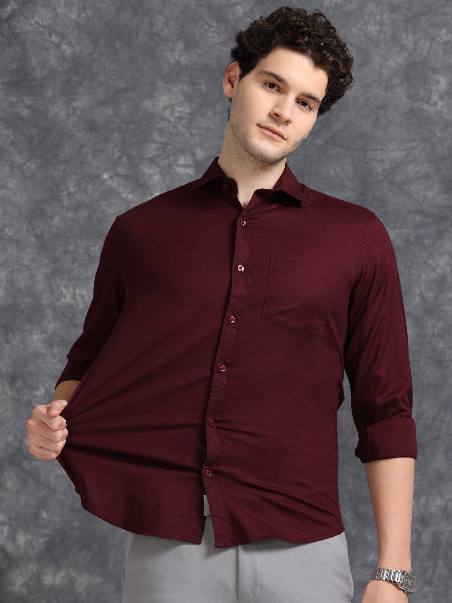 Maroon Oxford Shirt