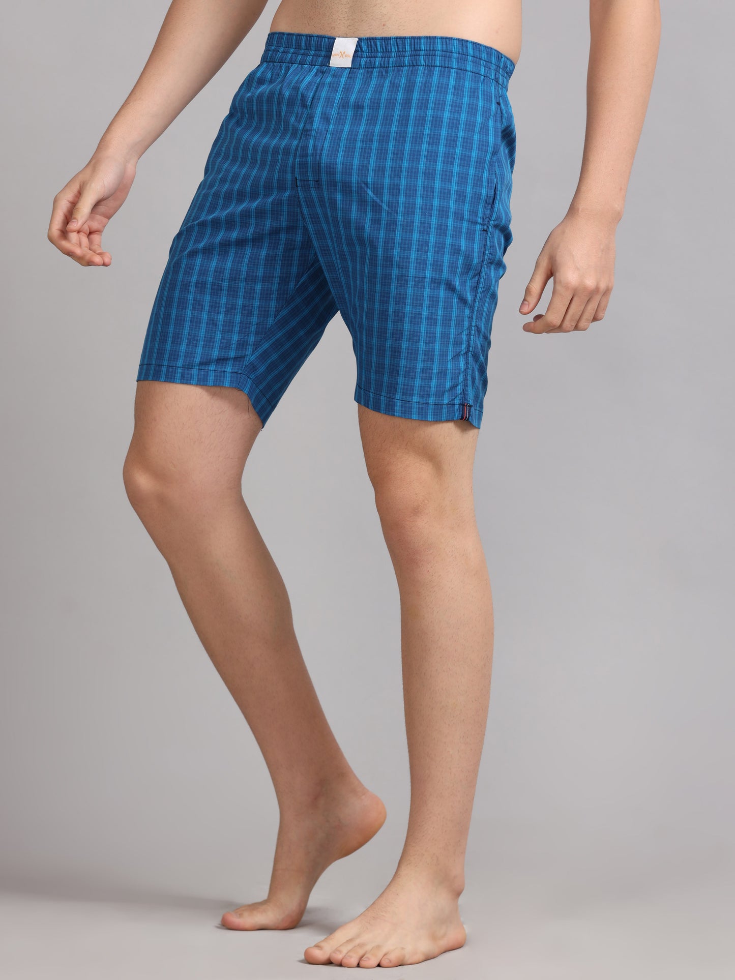 Bright Blue Checks Boxer