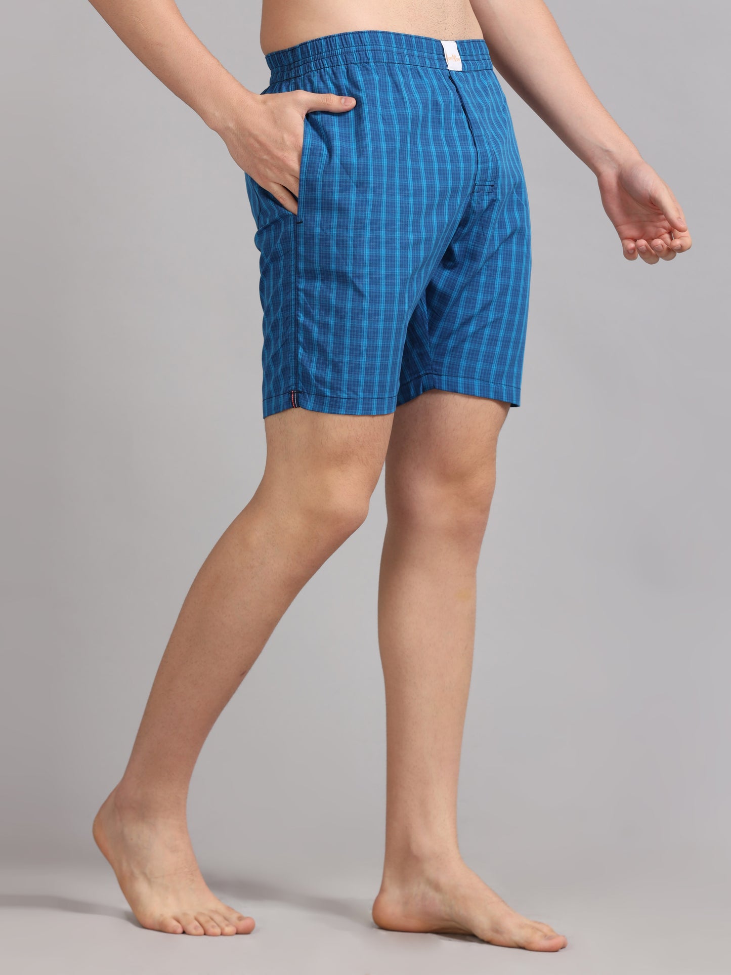 Bright Blue Checks Boxer