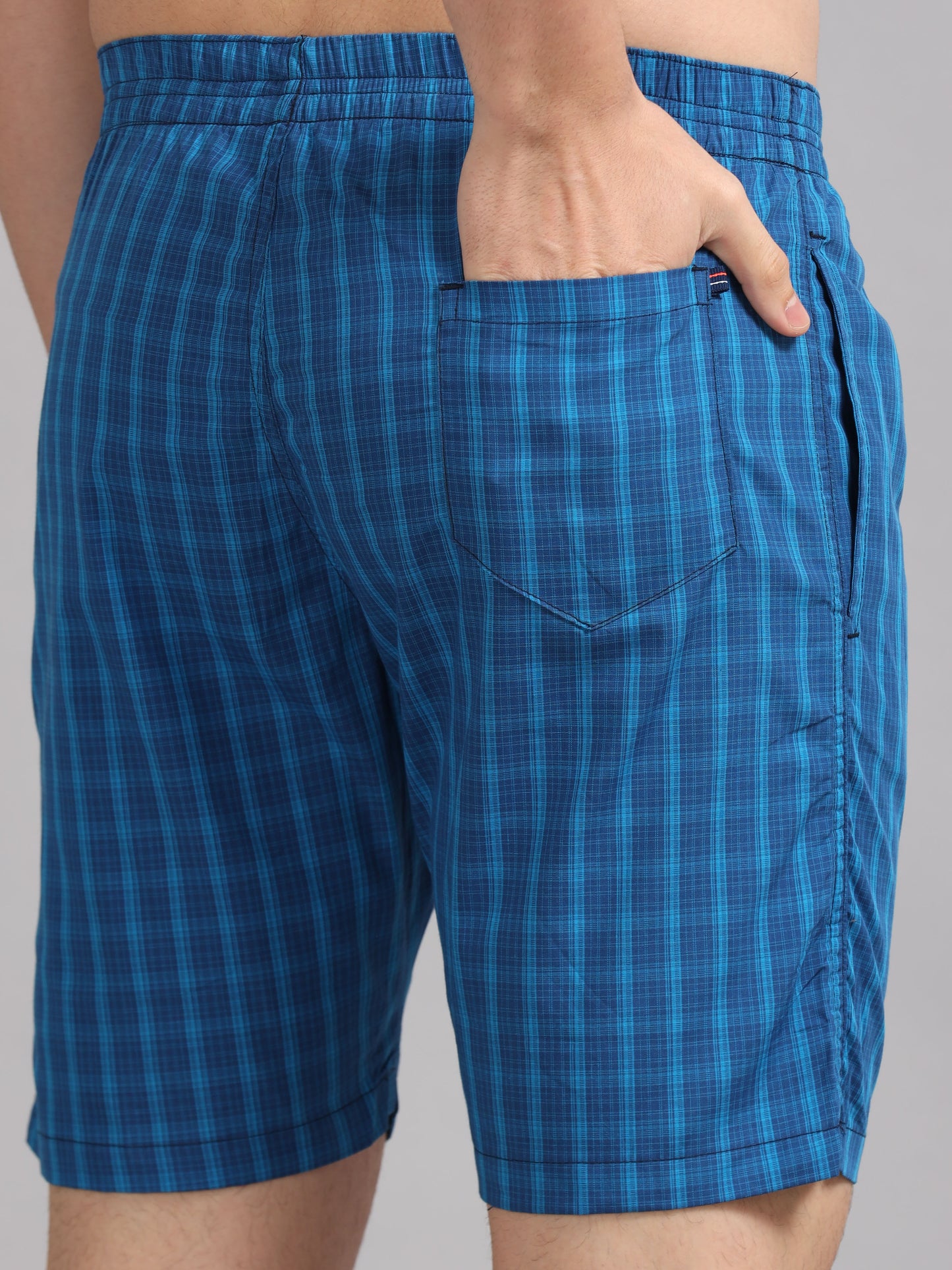 Bright Blue Checks Boxer