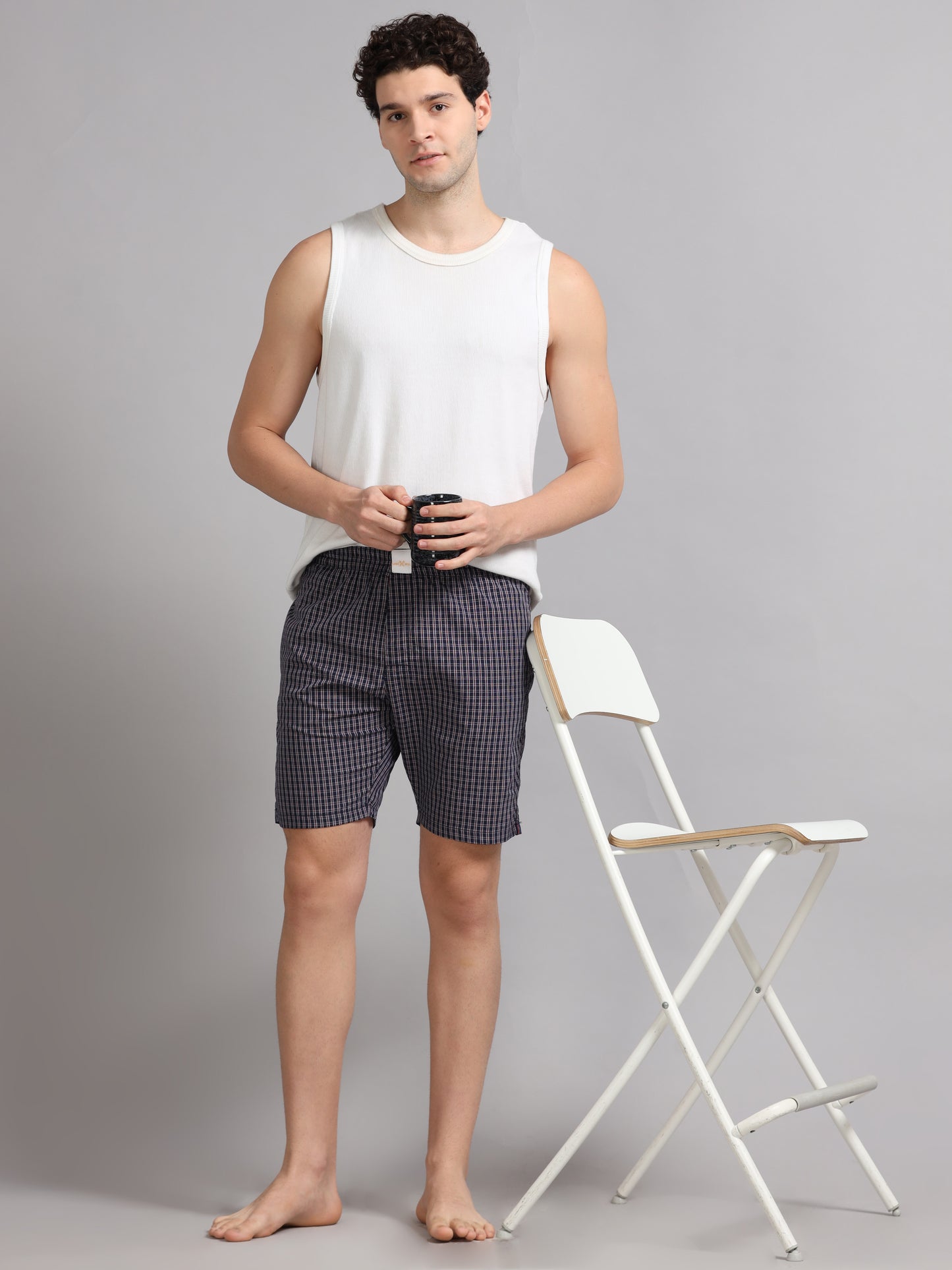 Black Micro Checks Boxer