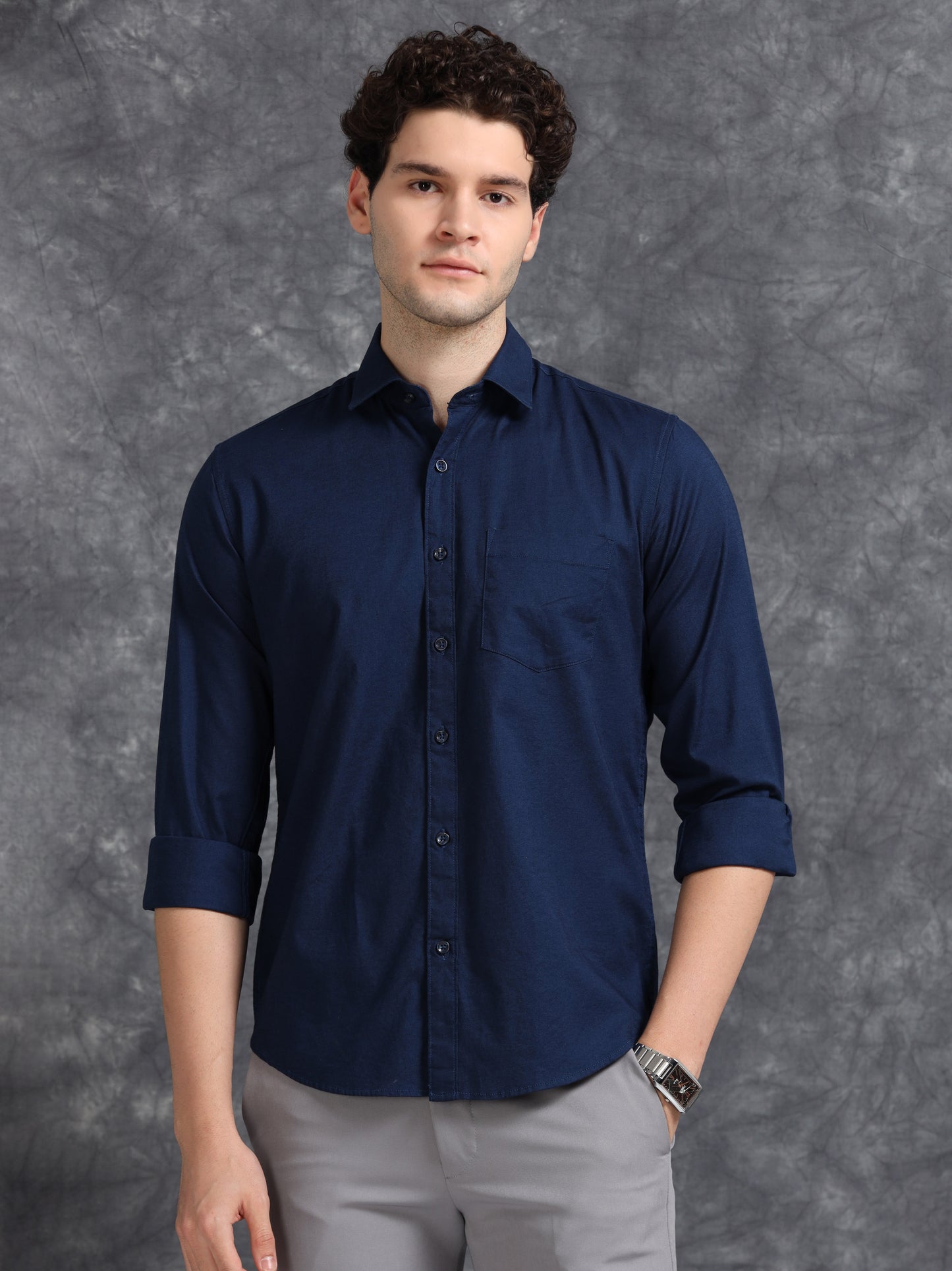 Navy Blue Oxford Shirt