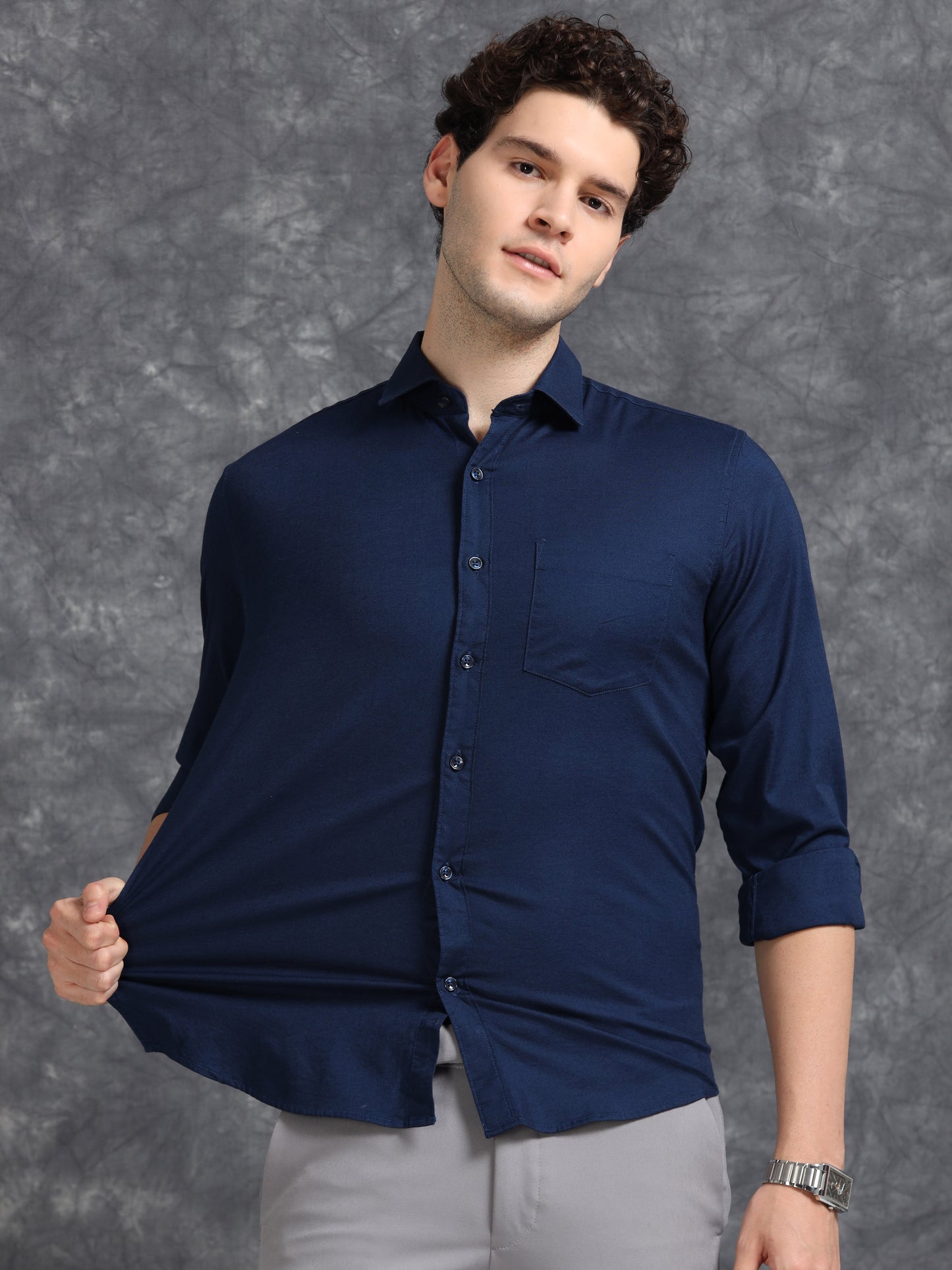Navy Blue Oxford Shirt