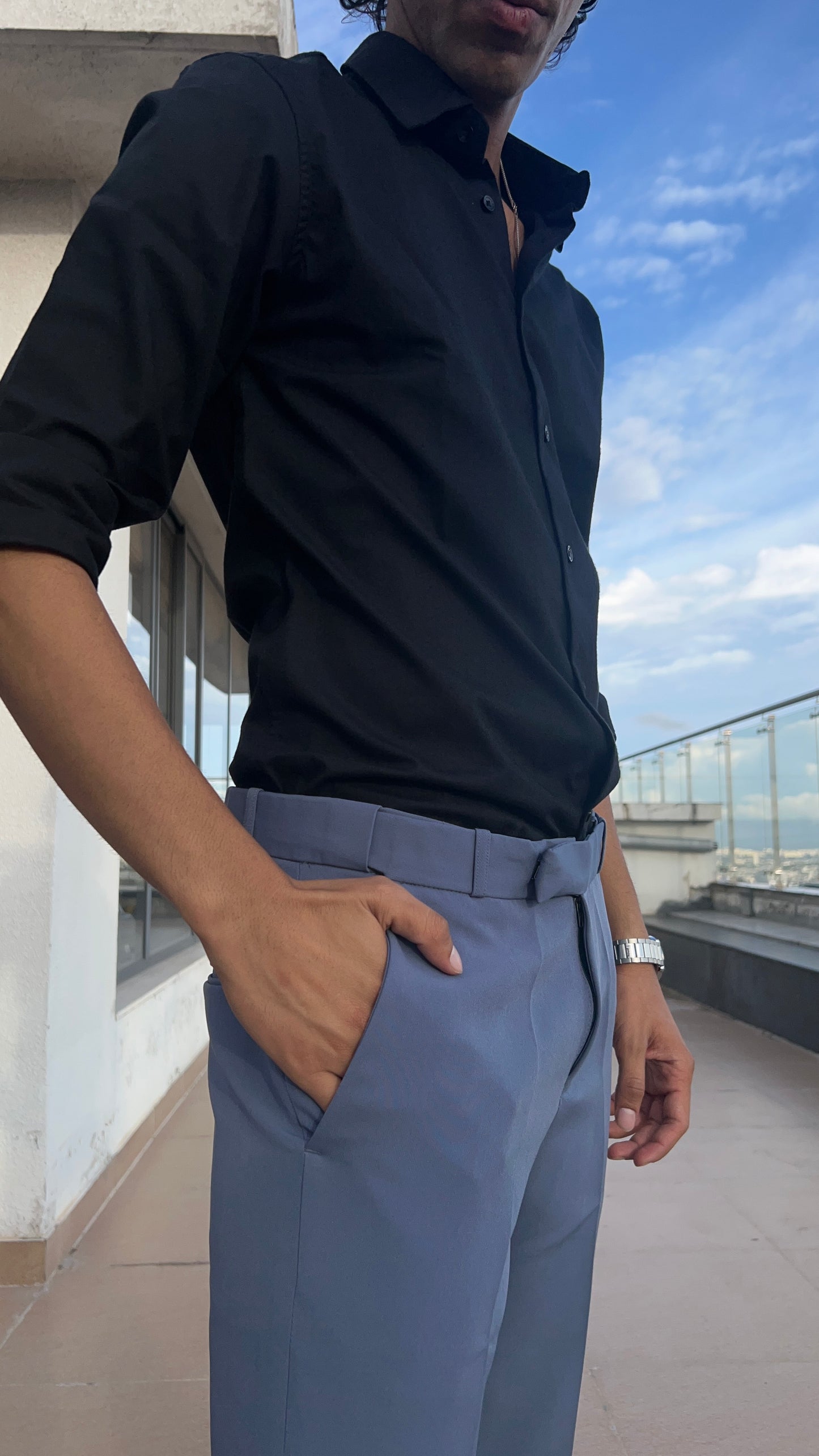 Slate Blue Formal Trousers