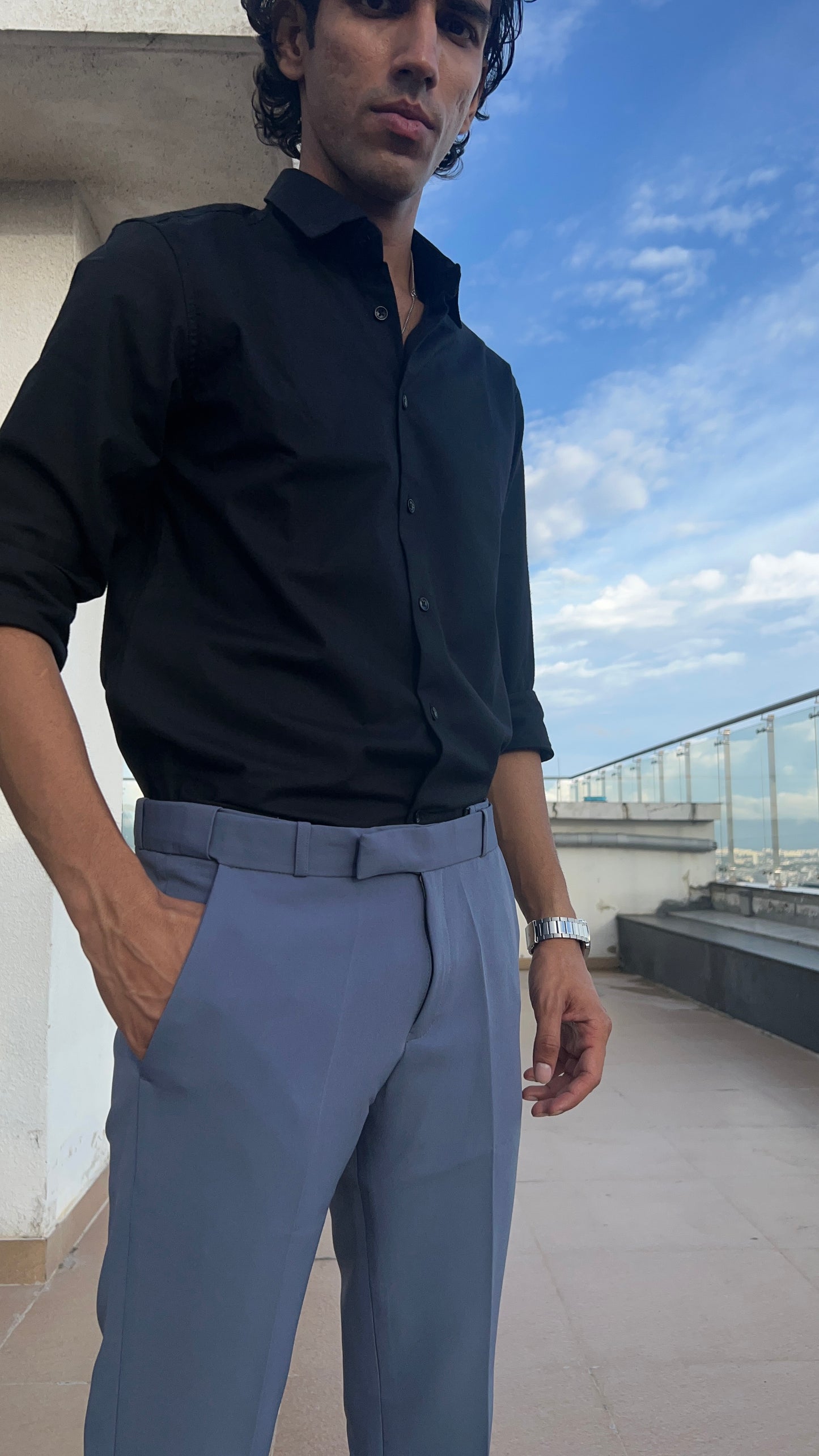 Slate Blue Formal Trousers