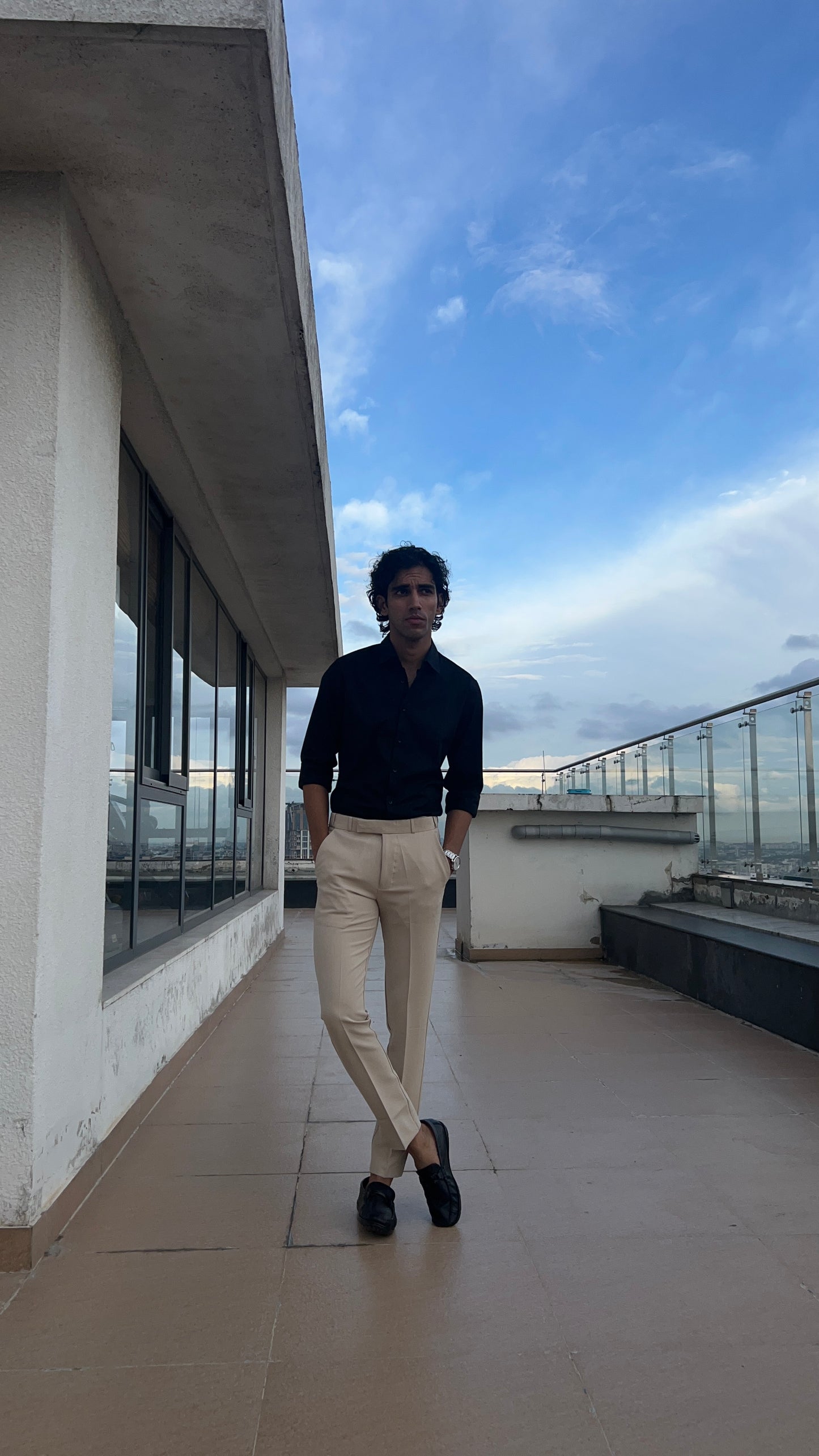 Beige Formal Trousers