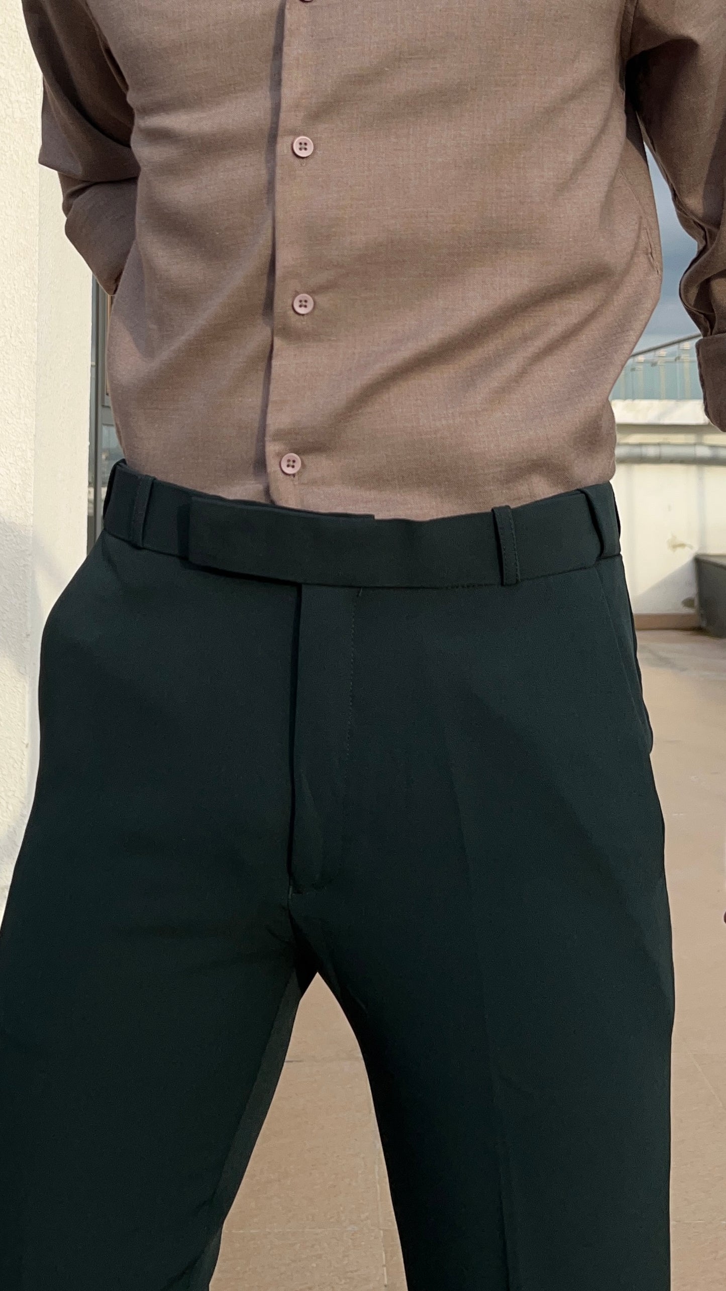 Dark Green Formal Trousers