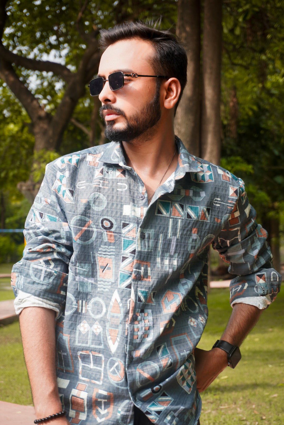 Multicoloured Printed Expression Shirt