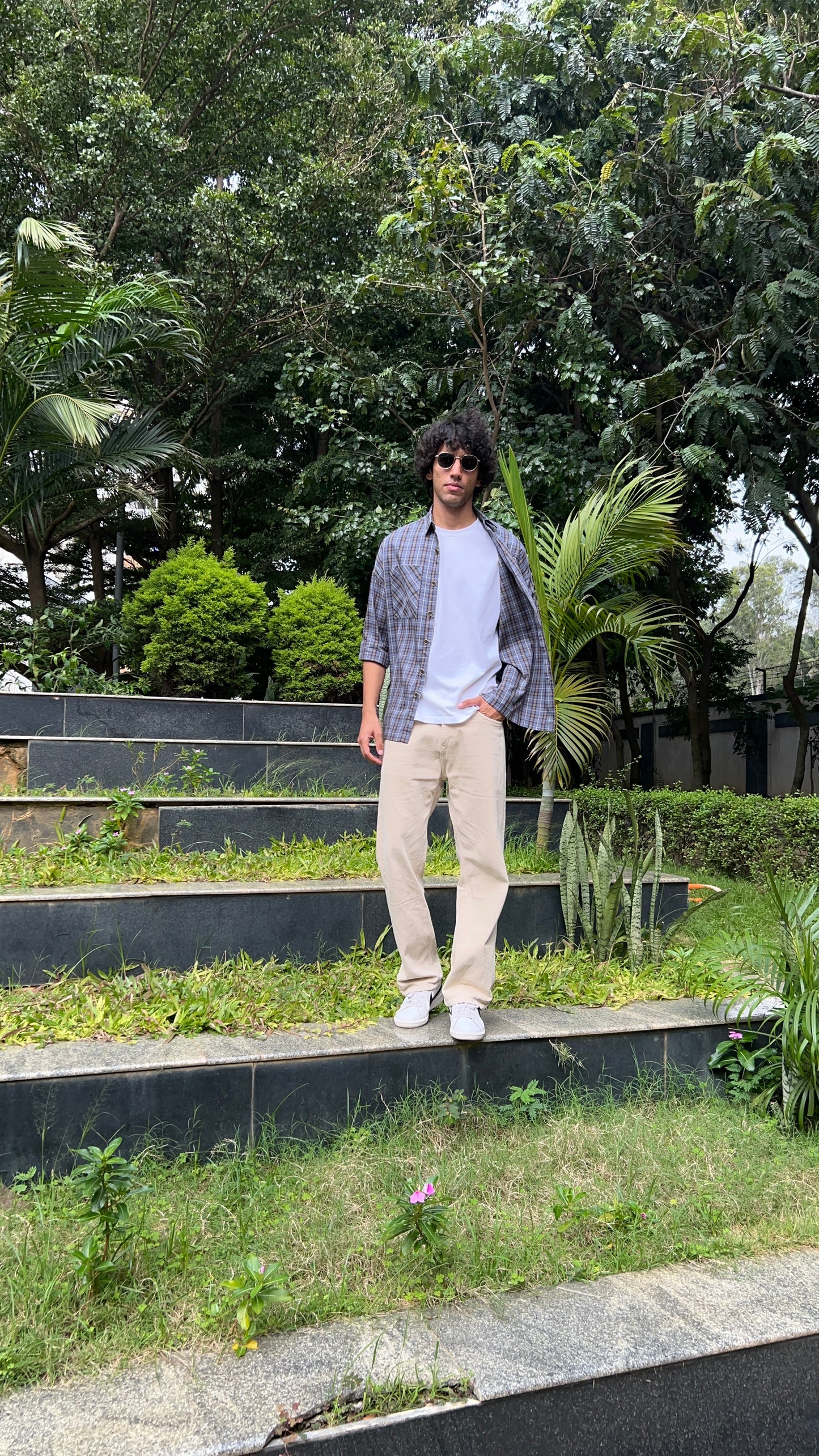 Grey-Blue Check Shirt