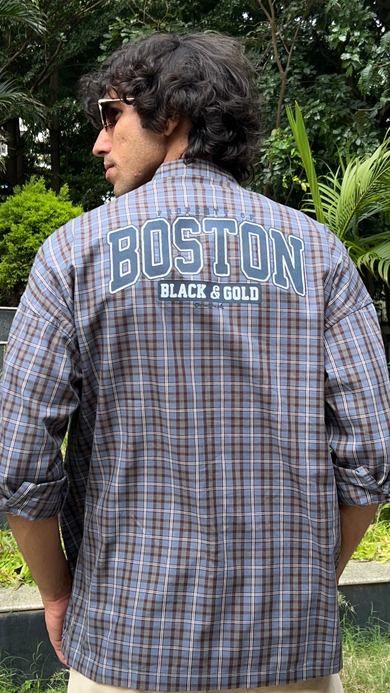 Grey-Blue Check Shirt