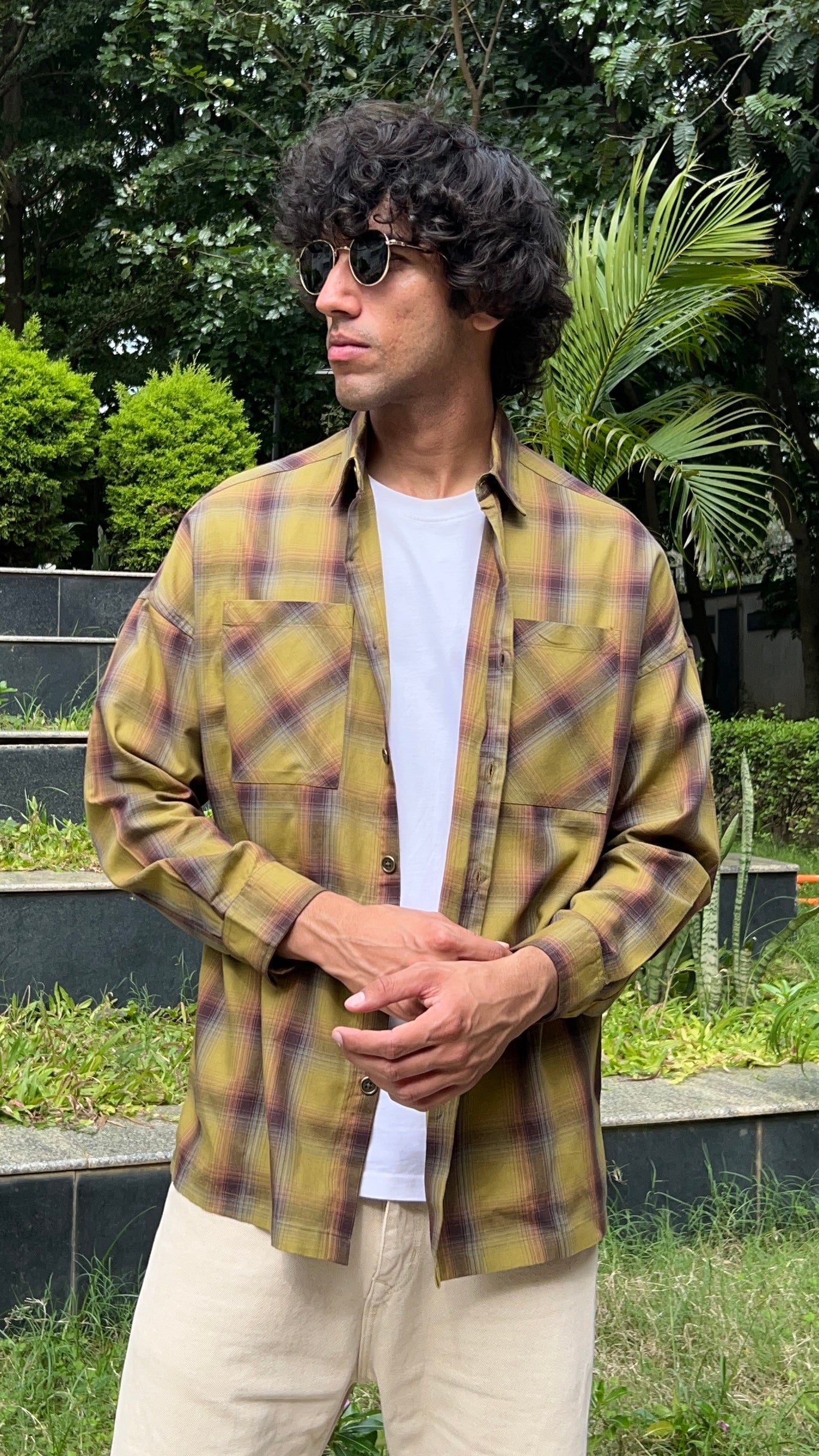 Mustard Olive Check Overshirt