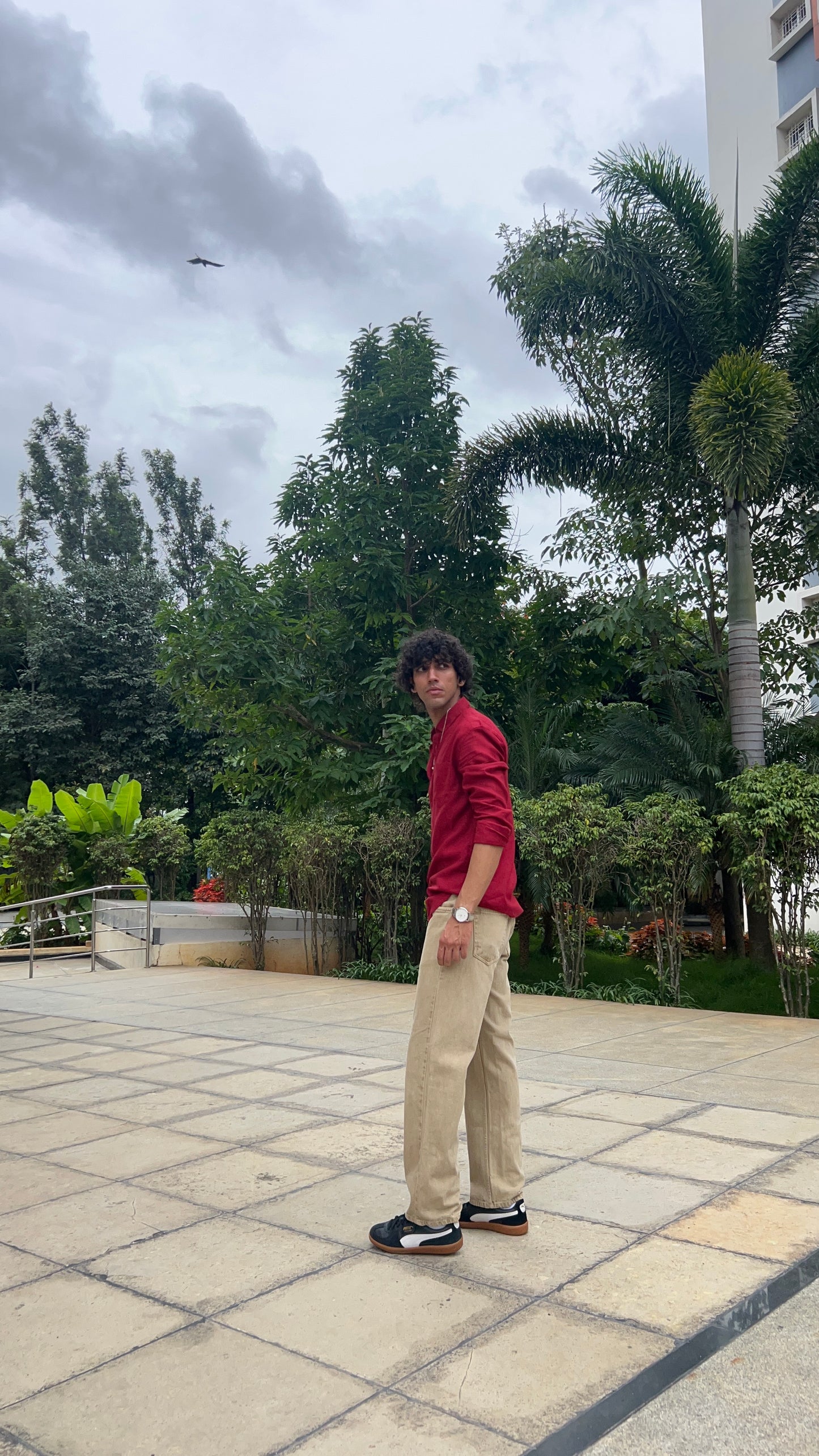 linen rich crimson red shirt