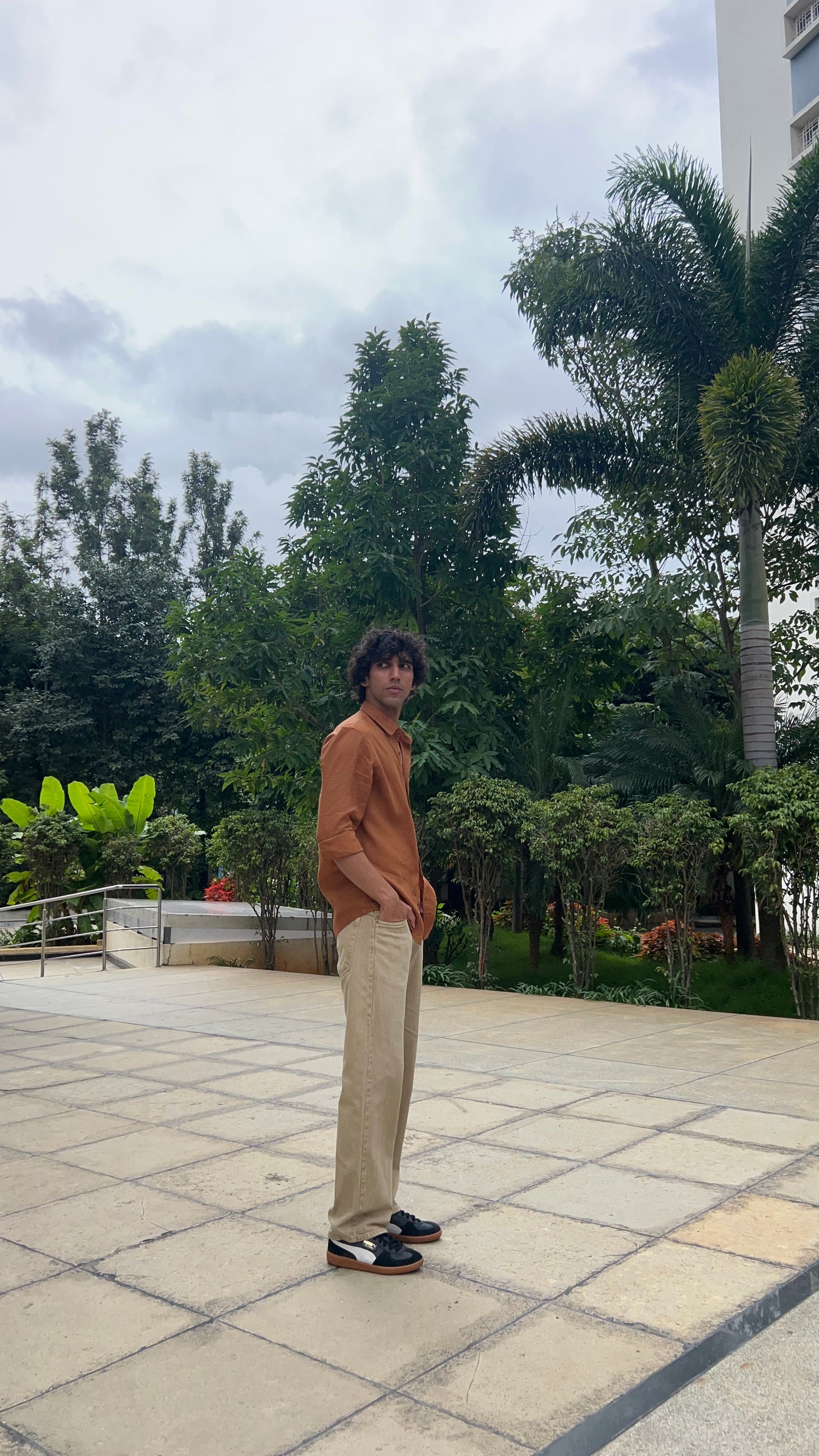 linen  warm rust brown  shirts