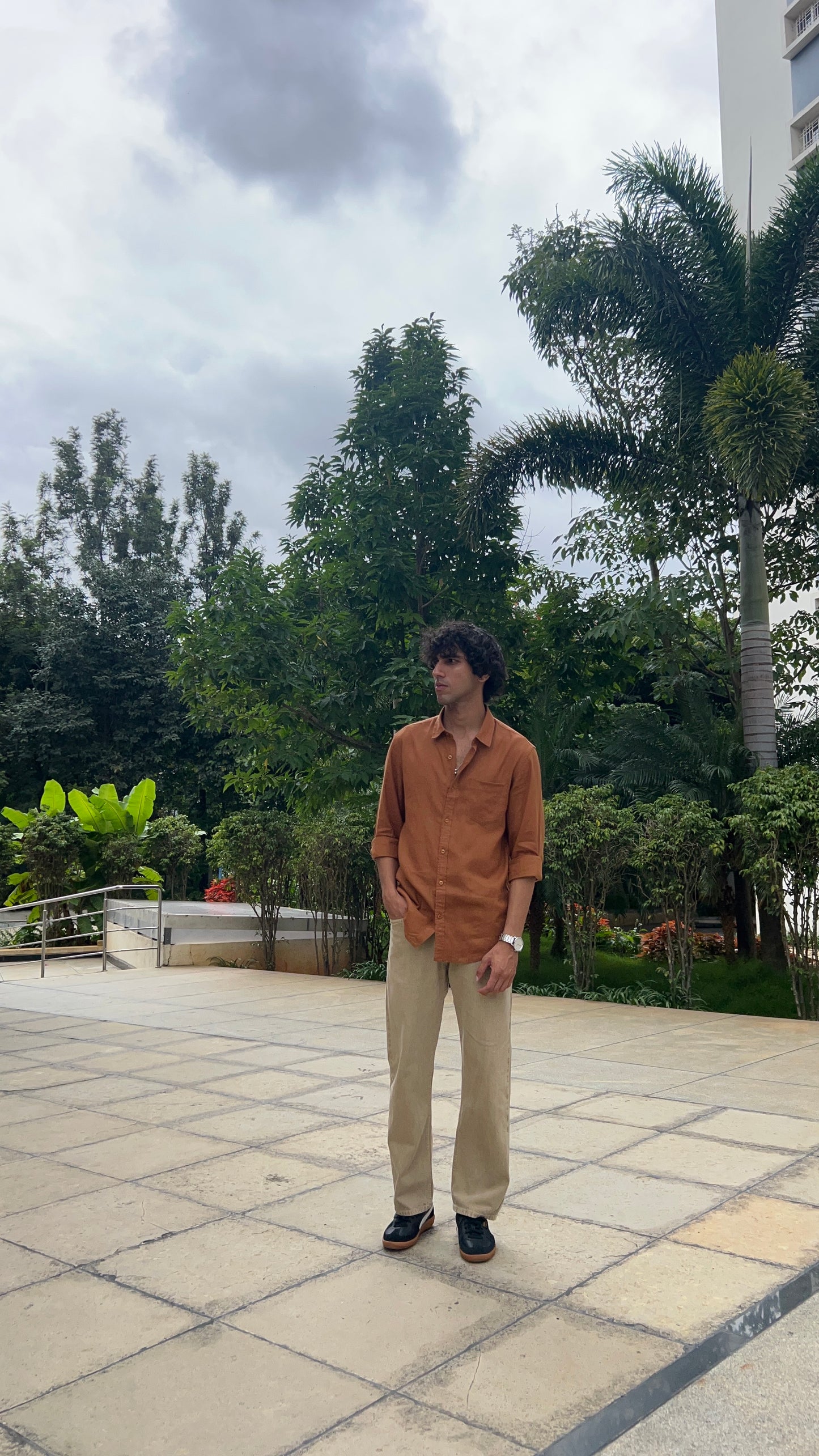linen  warm rust brown  shirts