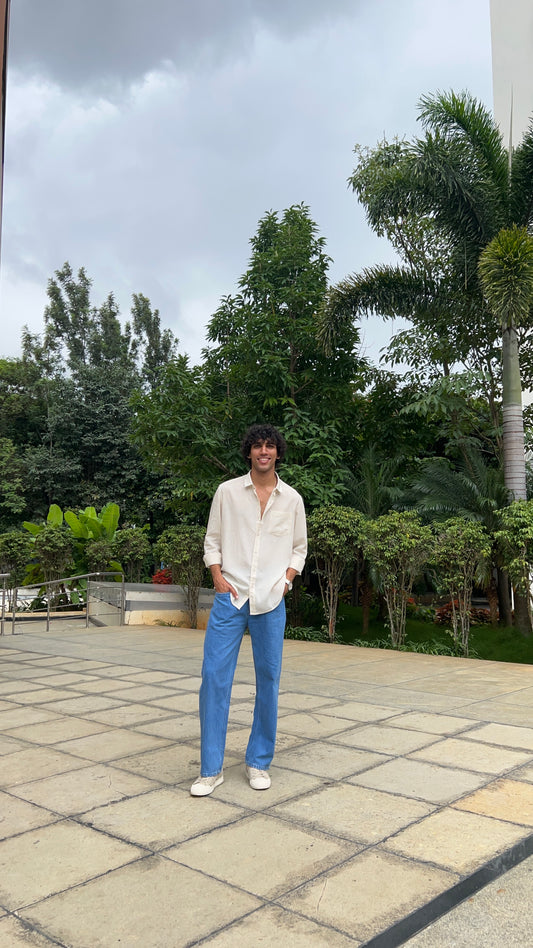 Light Blue Wide-Leg Jeans