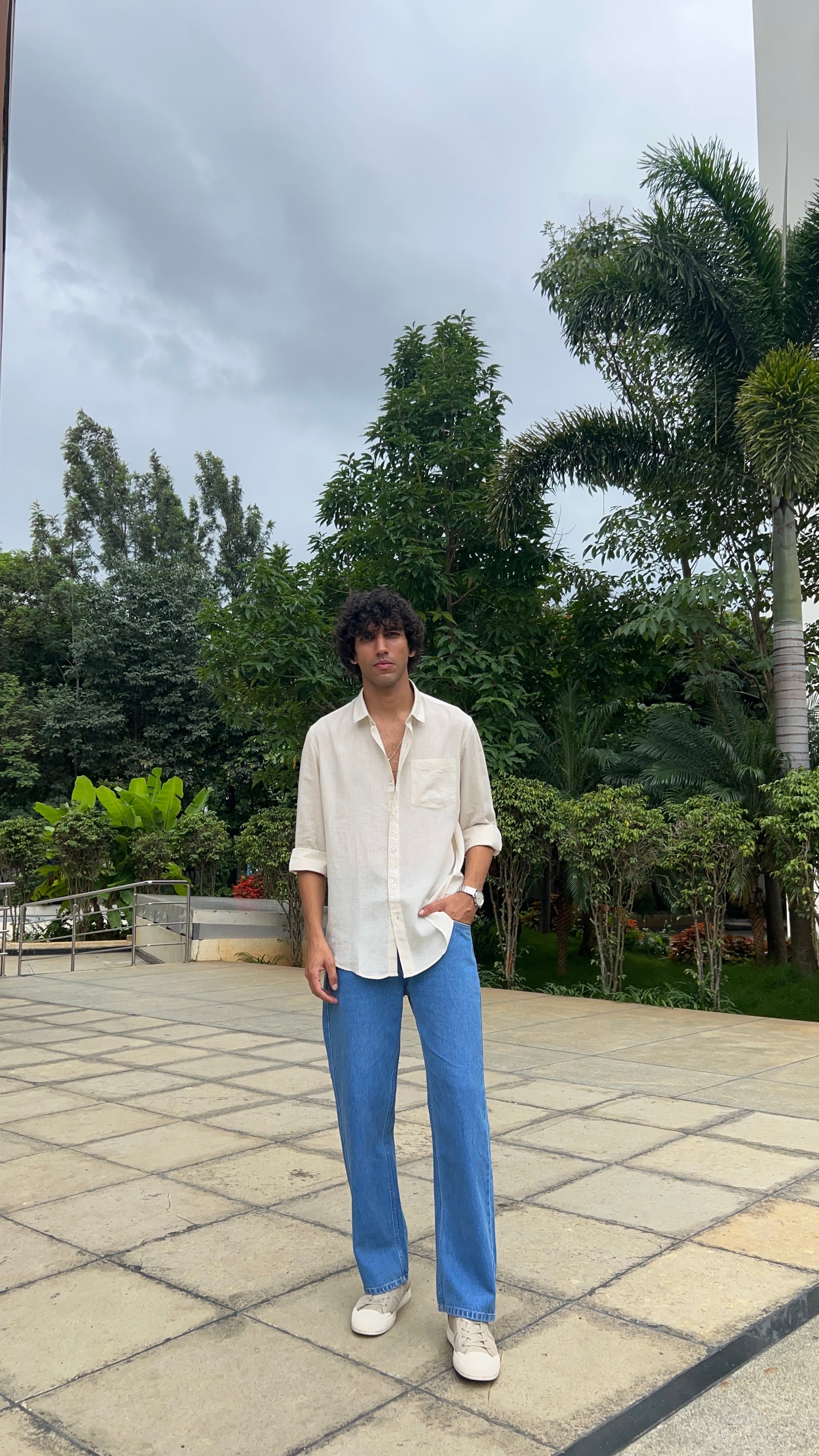 Light Blue Wide-Leg Jeans